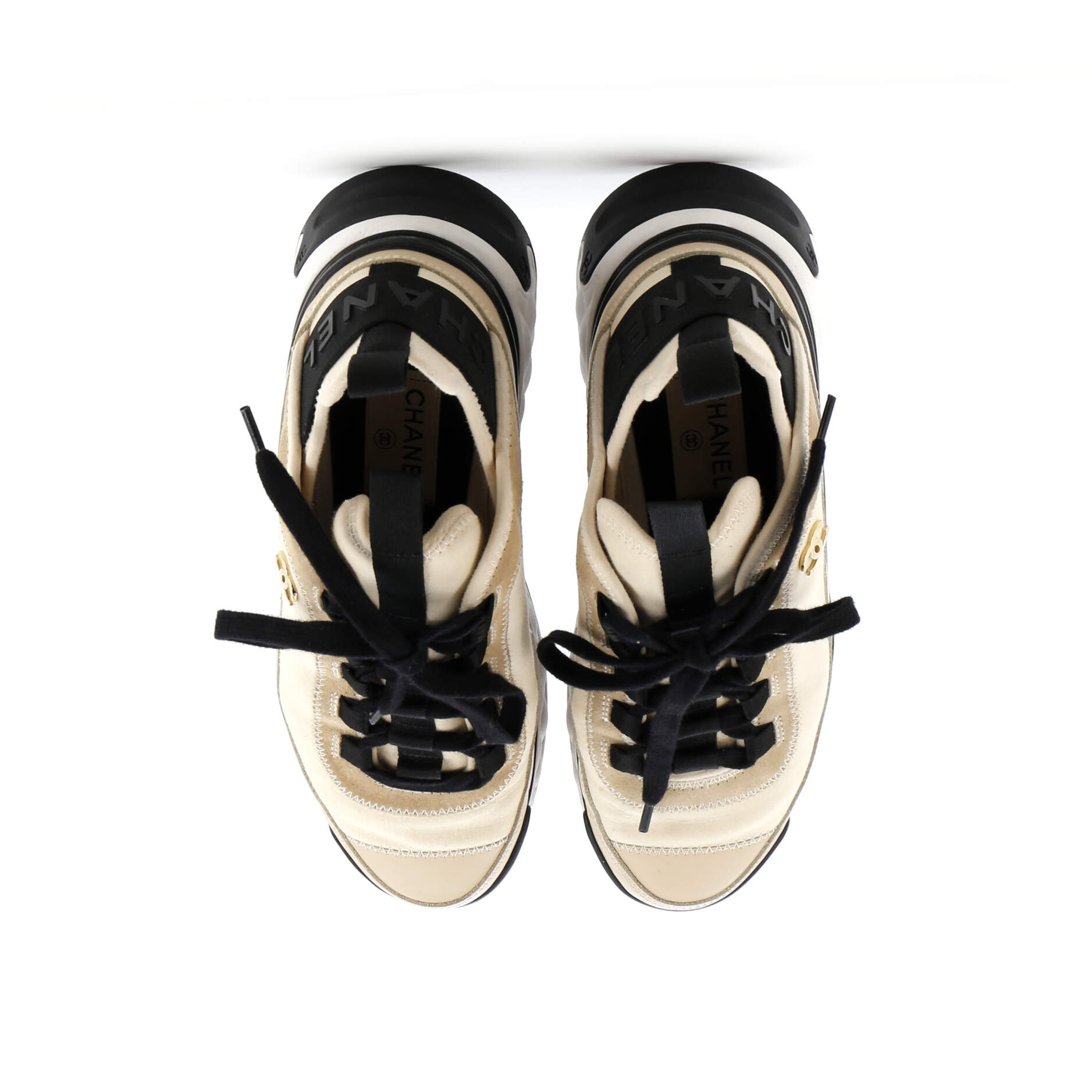 Women's CC Cap Toe Logo Sneakers Suede and Mixed Fibers