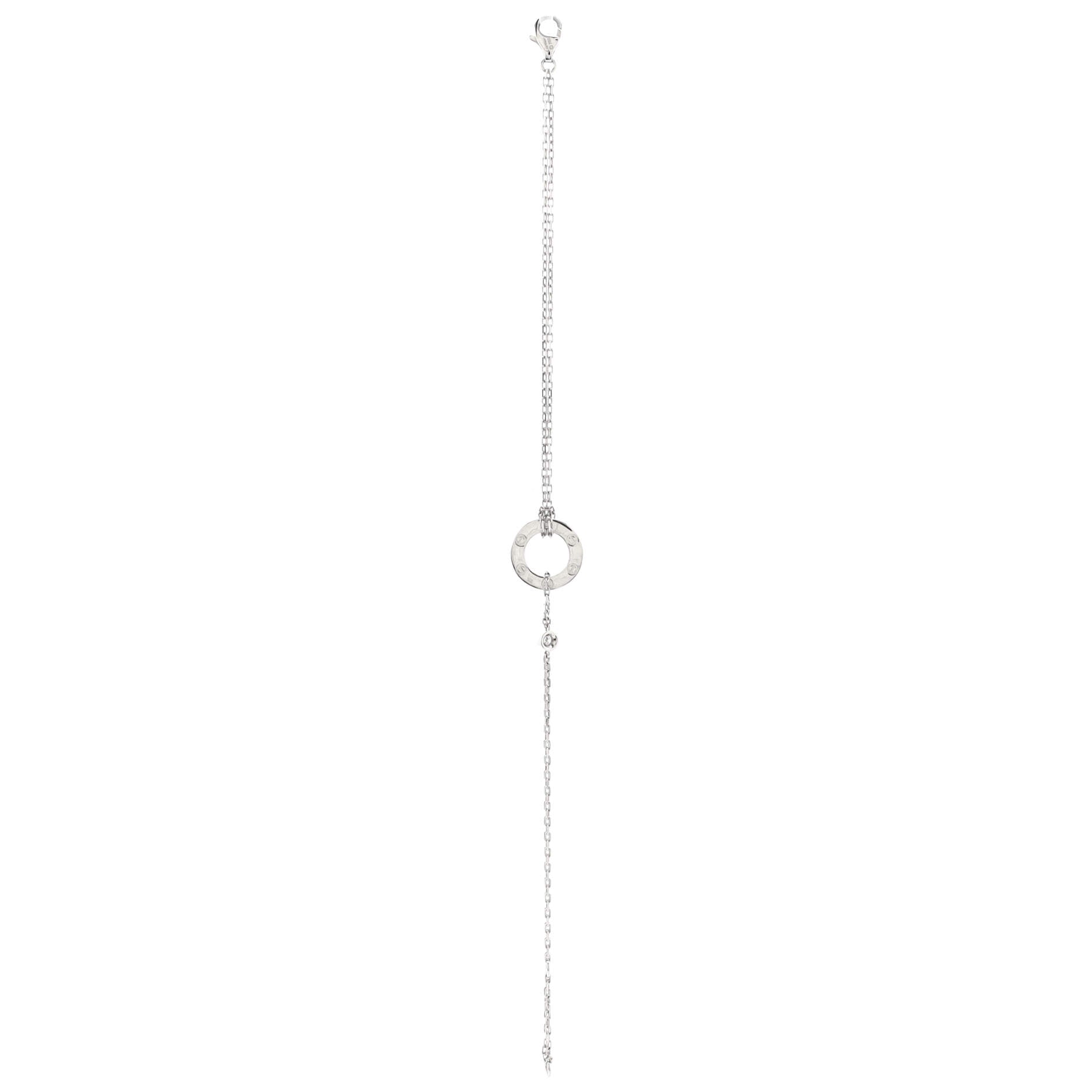 2 Diamonds Love Bracelet 18K White Gold with Diamonds