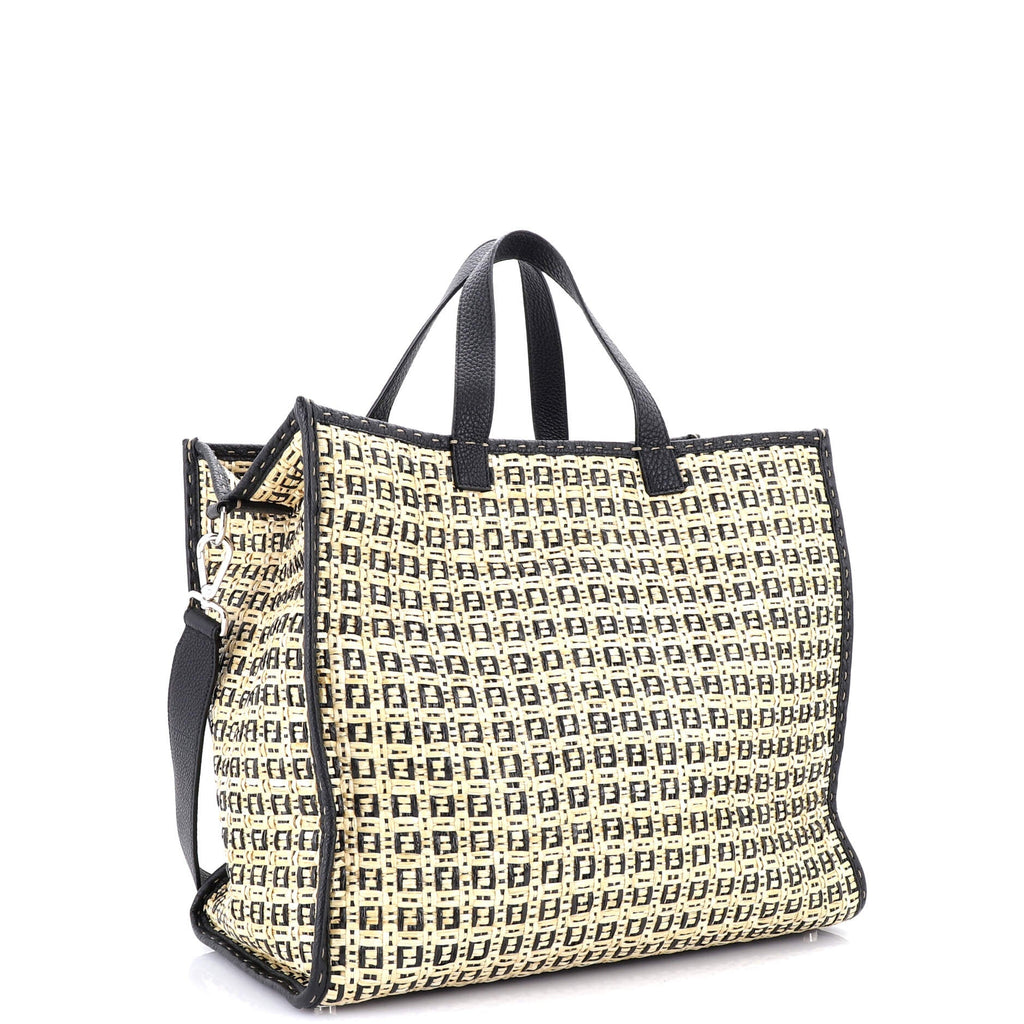 Convertible Shopper Tote Zucchino Woven Raffia Large