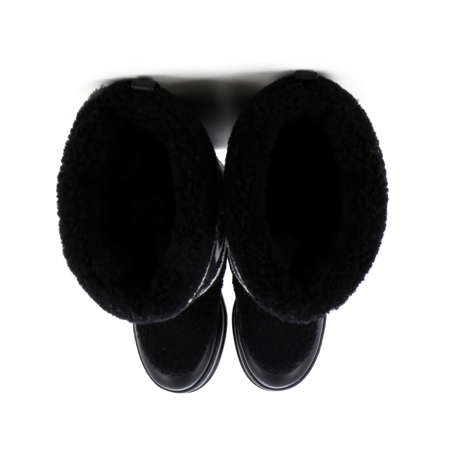 Women's Zueus Logo Cold Weather Flat Boots Leather and Shearling