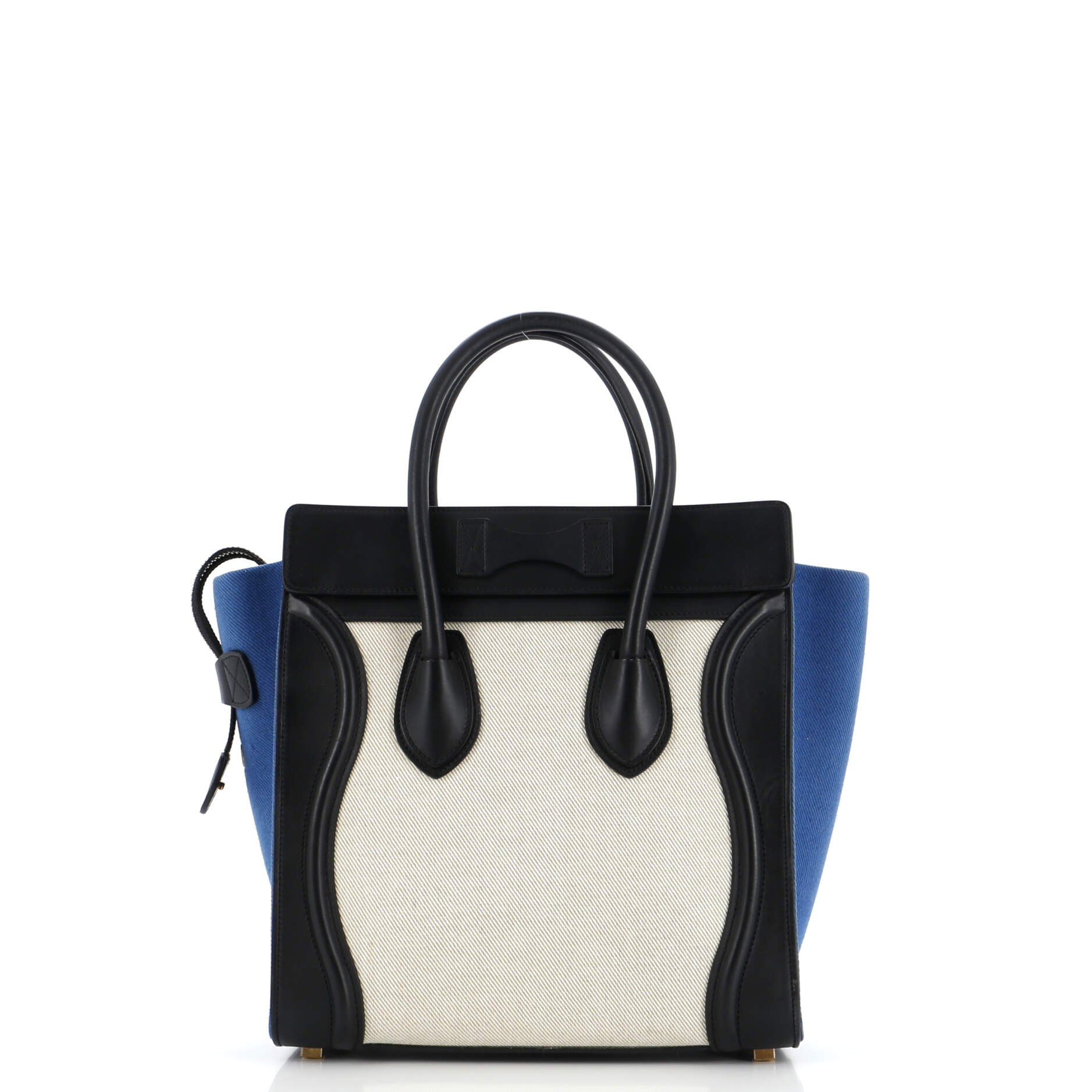 Tricolor Luggage Bag Canvas and Leather Micro