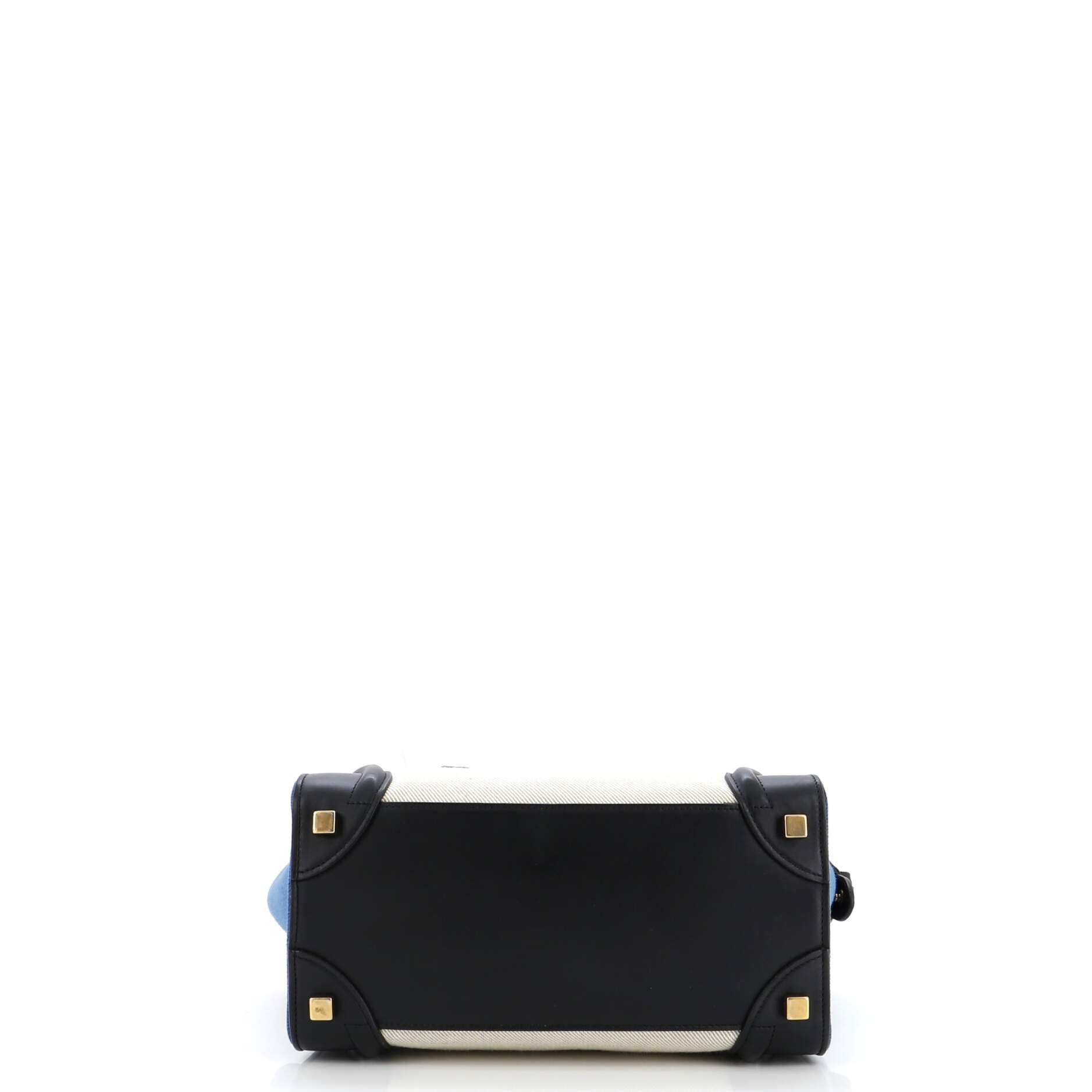 Tricolor Luggage Bag Canvas and Leather Micro