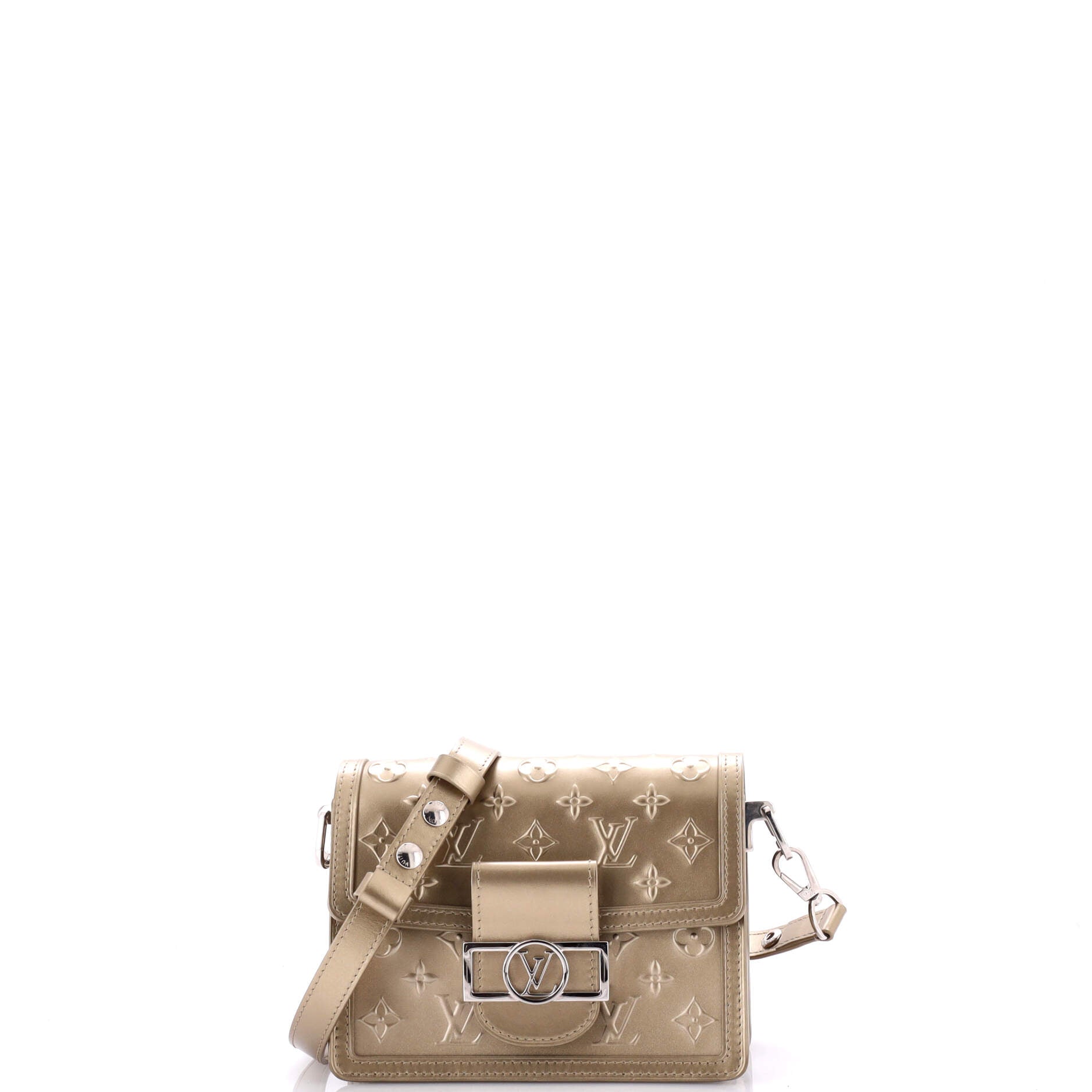 Dauphine Shoulder Bag Monogram Seal Leather Mini
