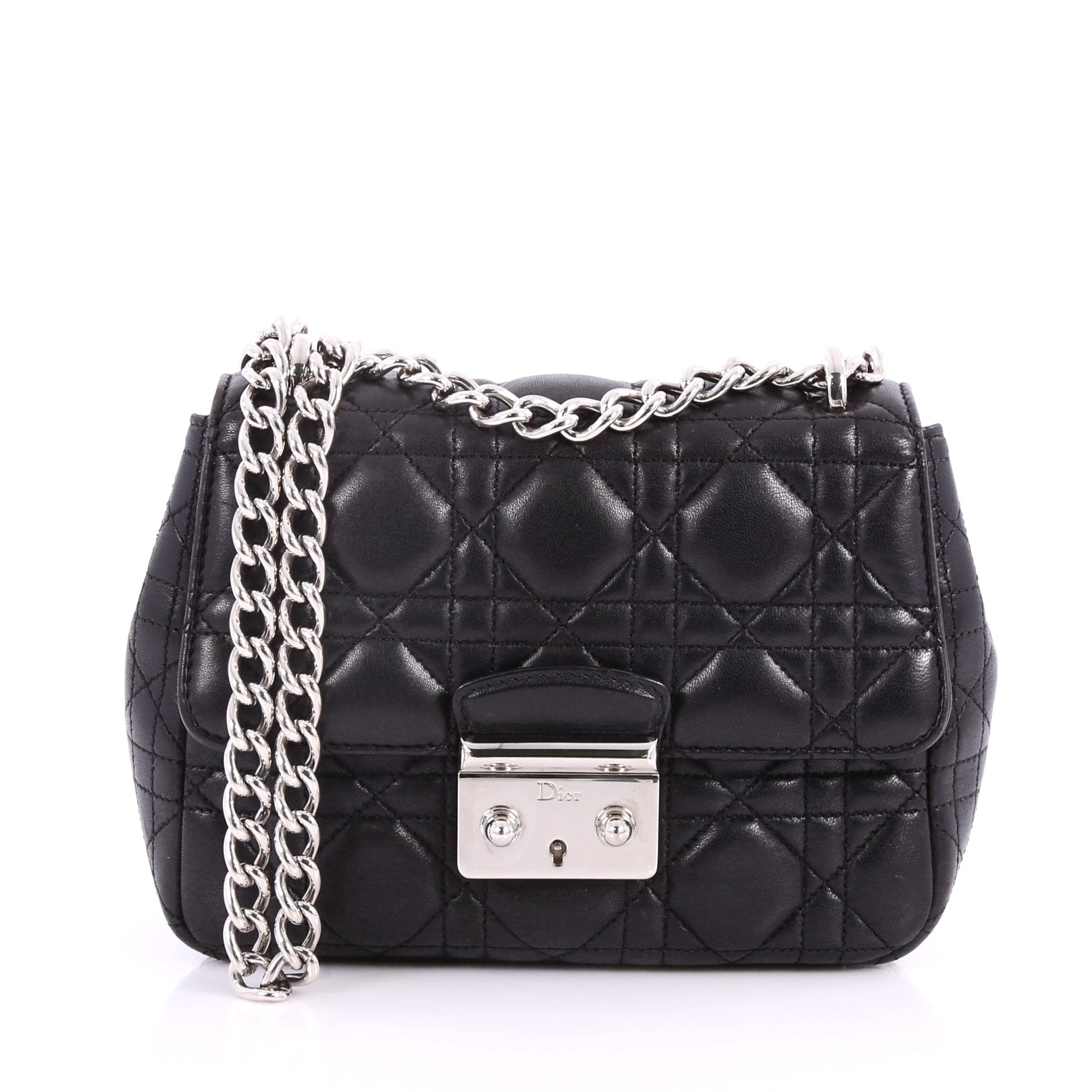Miss Dior Long Chain Handbag Cannage Quilt Lambskin Mini