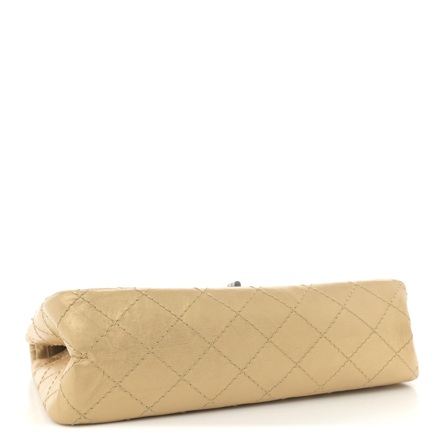 Metallic Aged Calfskin Quilted 2.55 Reissue 225 Flap Gold