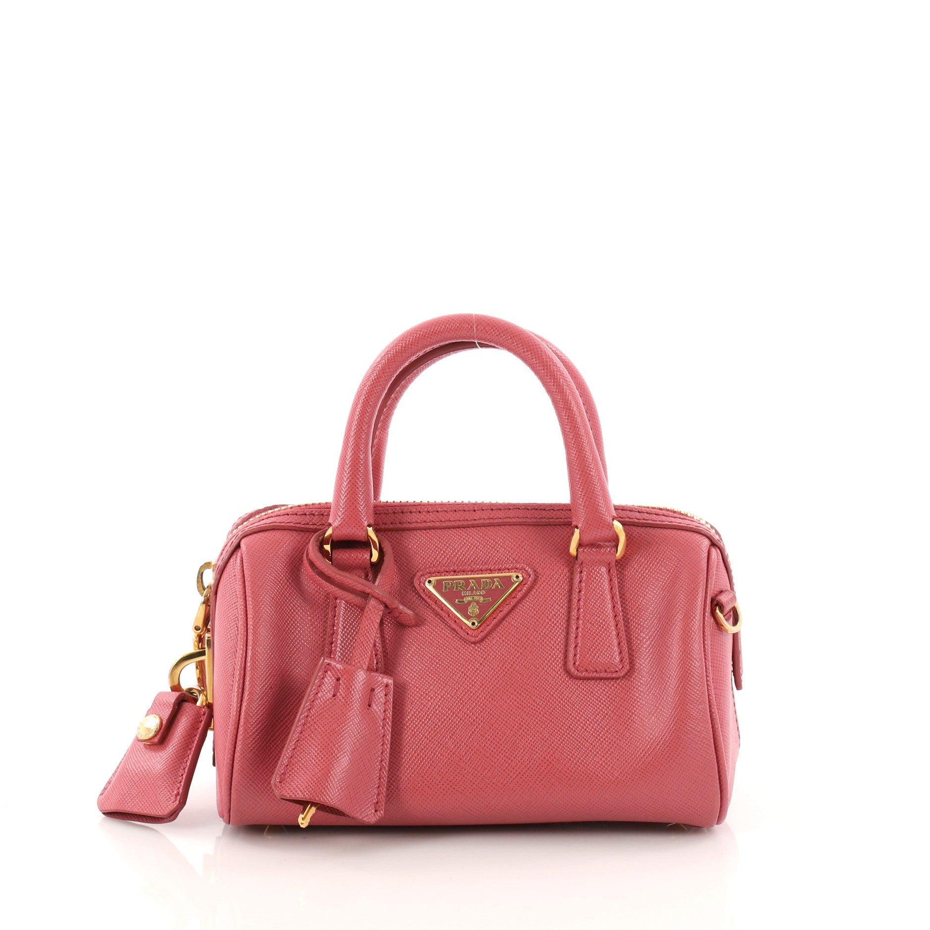 Lux Convertible Boston Bag Saffiano Leather Mini