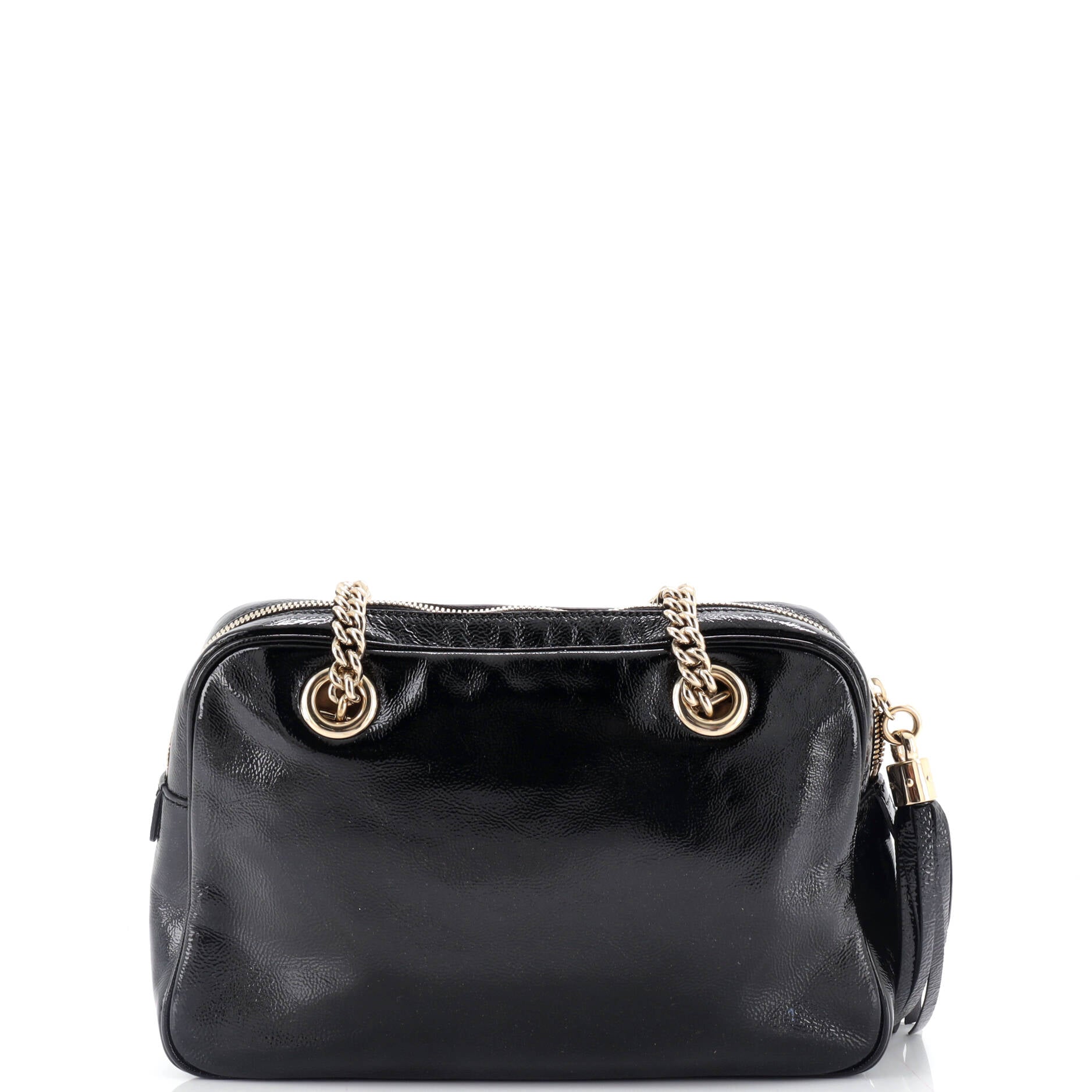 Soho Chain Zip Shoulder Bag Patent Small