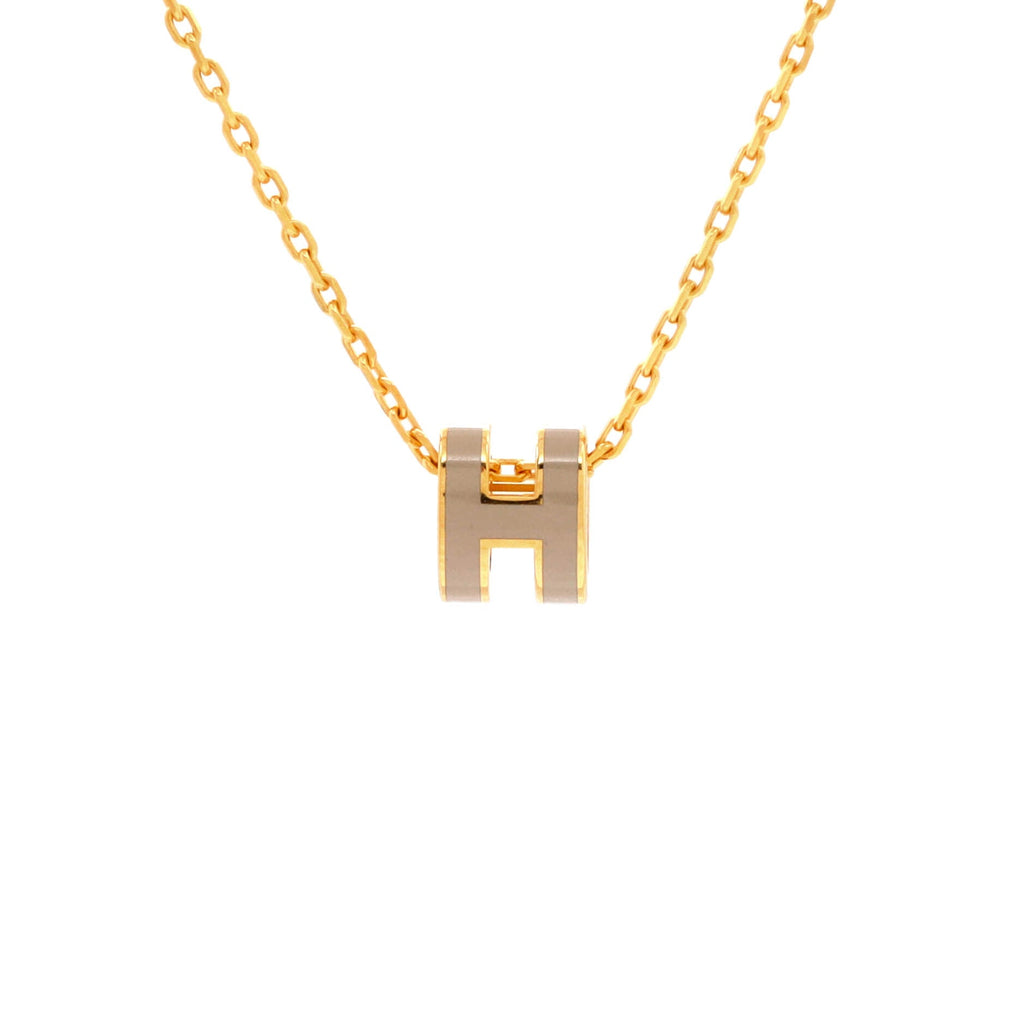 Pop H Pendant Chain Necklace Metal and Enamel Mini