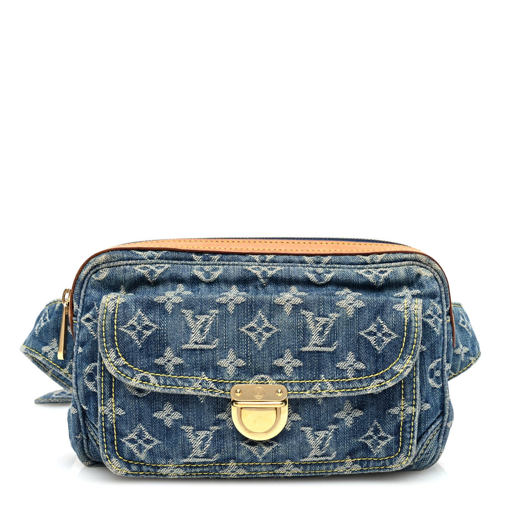 Monogram Denim Bum Bag Blue