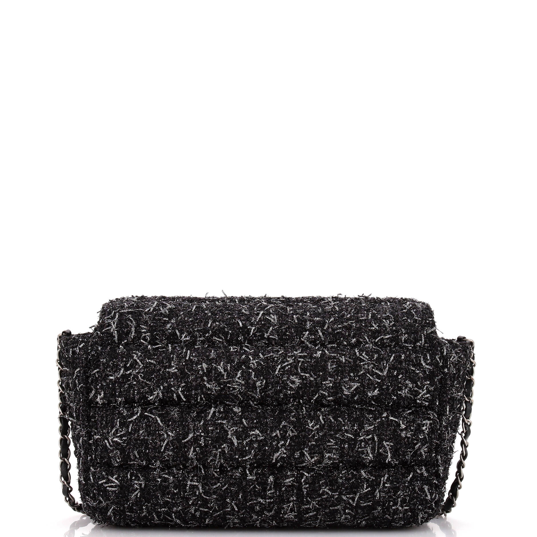 Classic Single Flap Bag Quilted Tweed Medium