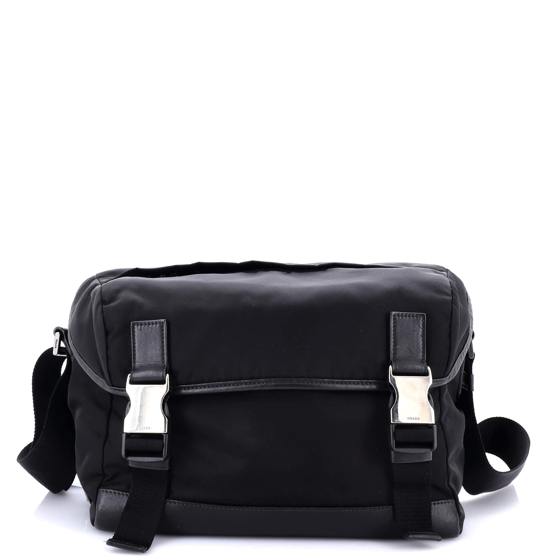 Double Buckle Flap Messenger Bag Tessuto Large