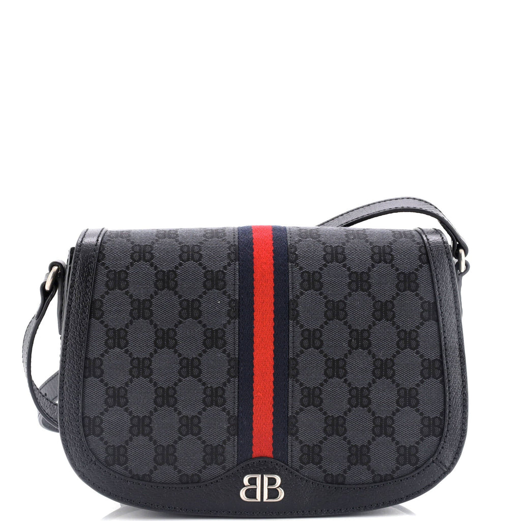 x Balenciaga The Hacker Project Flap Messenger Bag BB Coated Canvas Medium