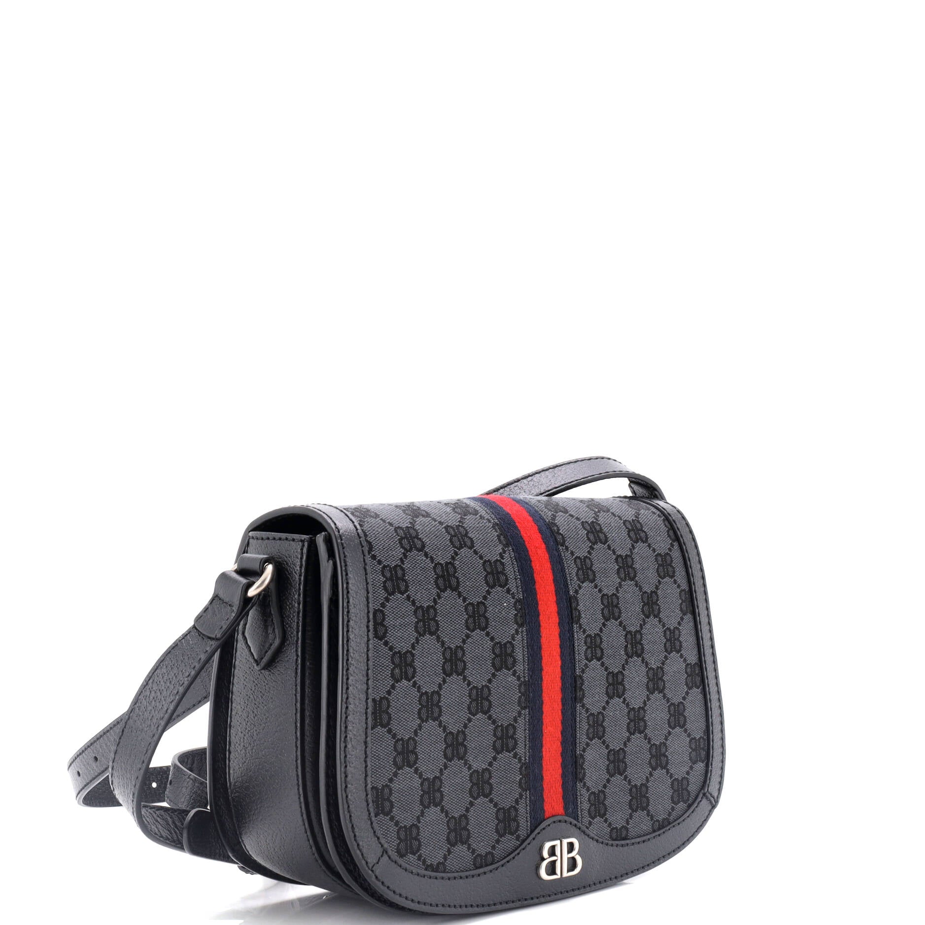 x Balenciaga The Hacker Project Flap Messenger Bag BB Coated Canvas Medium