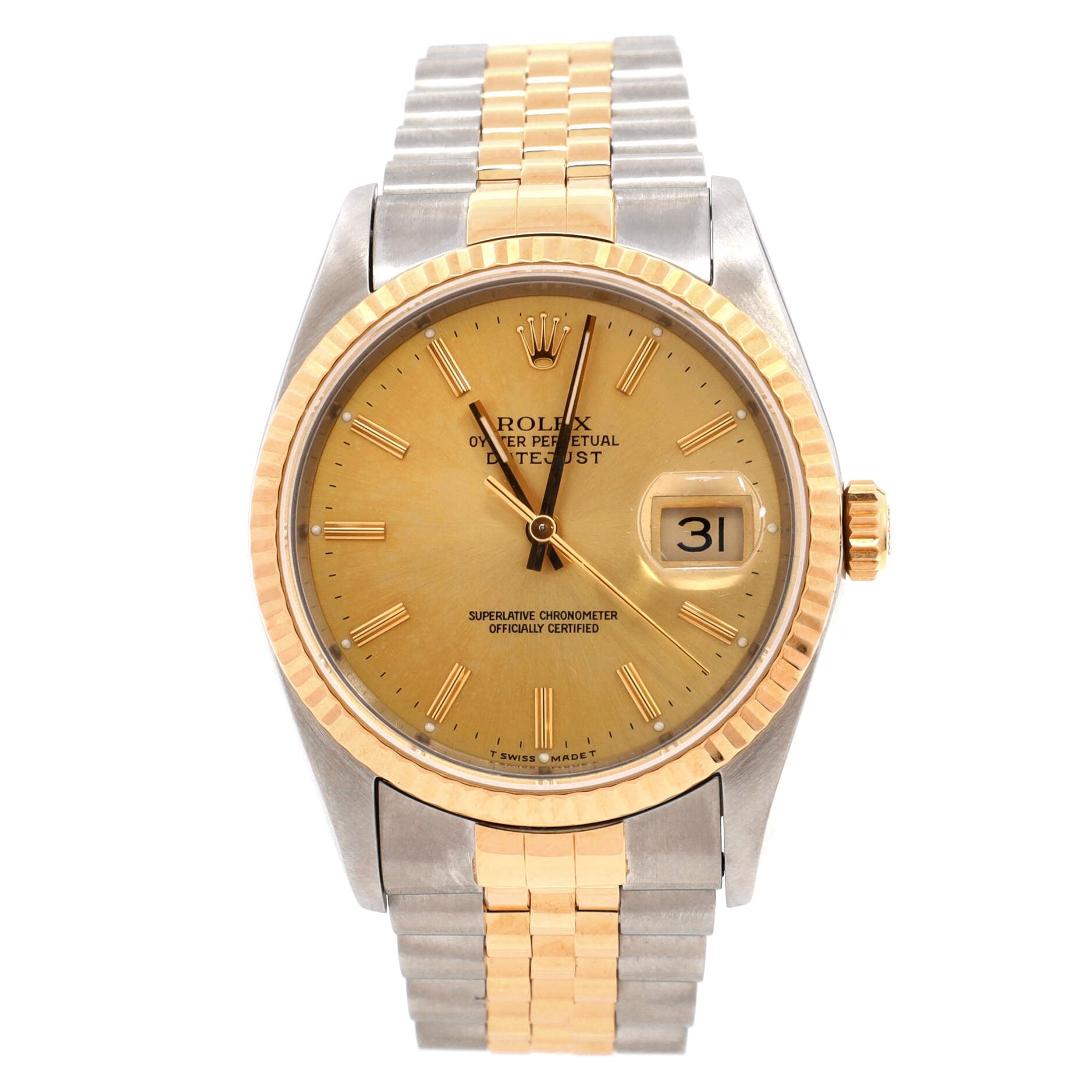 Oyster Perpetual Datejust Automatic Watch Stainless Steel and Yellow Gold 36