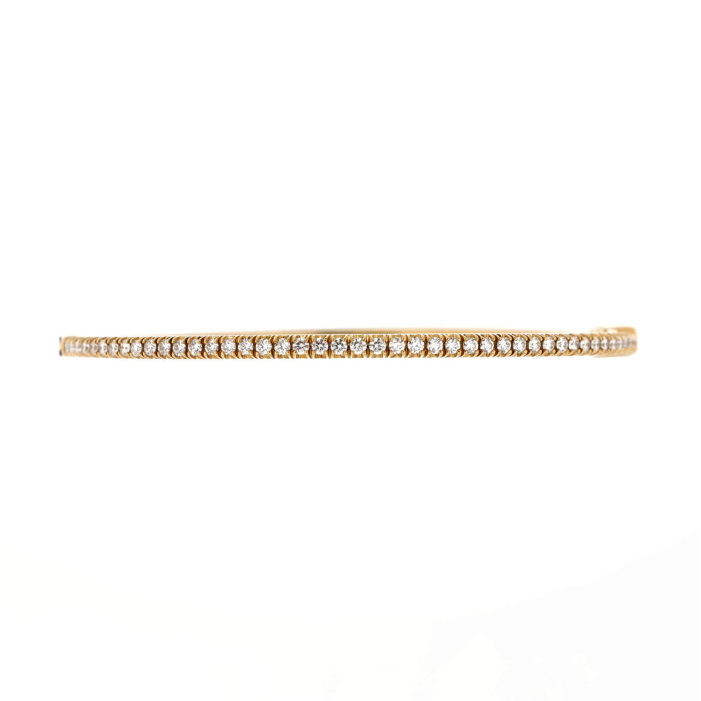Metro Hinged Bangle Bracelet 18K Yellow Gold and Diamonds