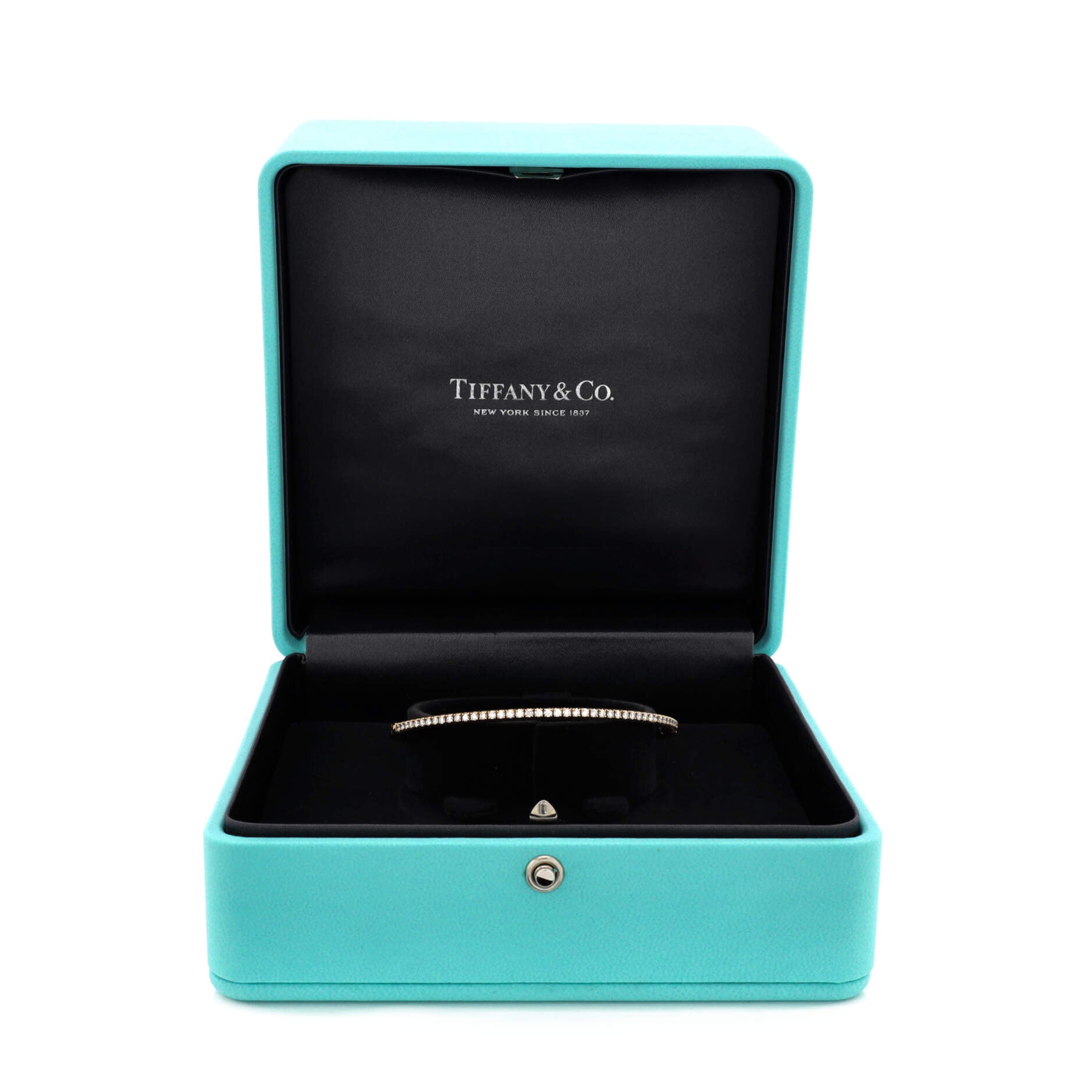 Metro Hinged Bangle Bracelet 18K Yellow Gold and Diamonds