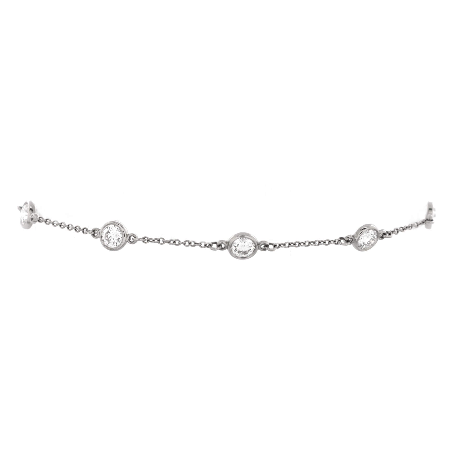 Elsa Peretti Diamonds by the Yard 7 Stone Bracelet Platinum with Diamonds