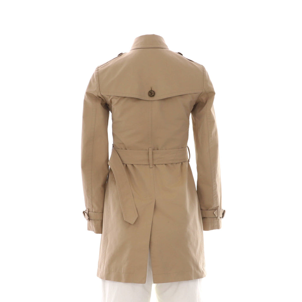 Women's Double Breasted Belted Mid-Length Trench Coat Cotton