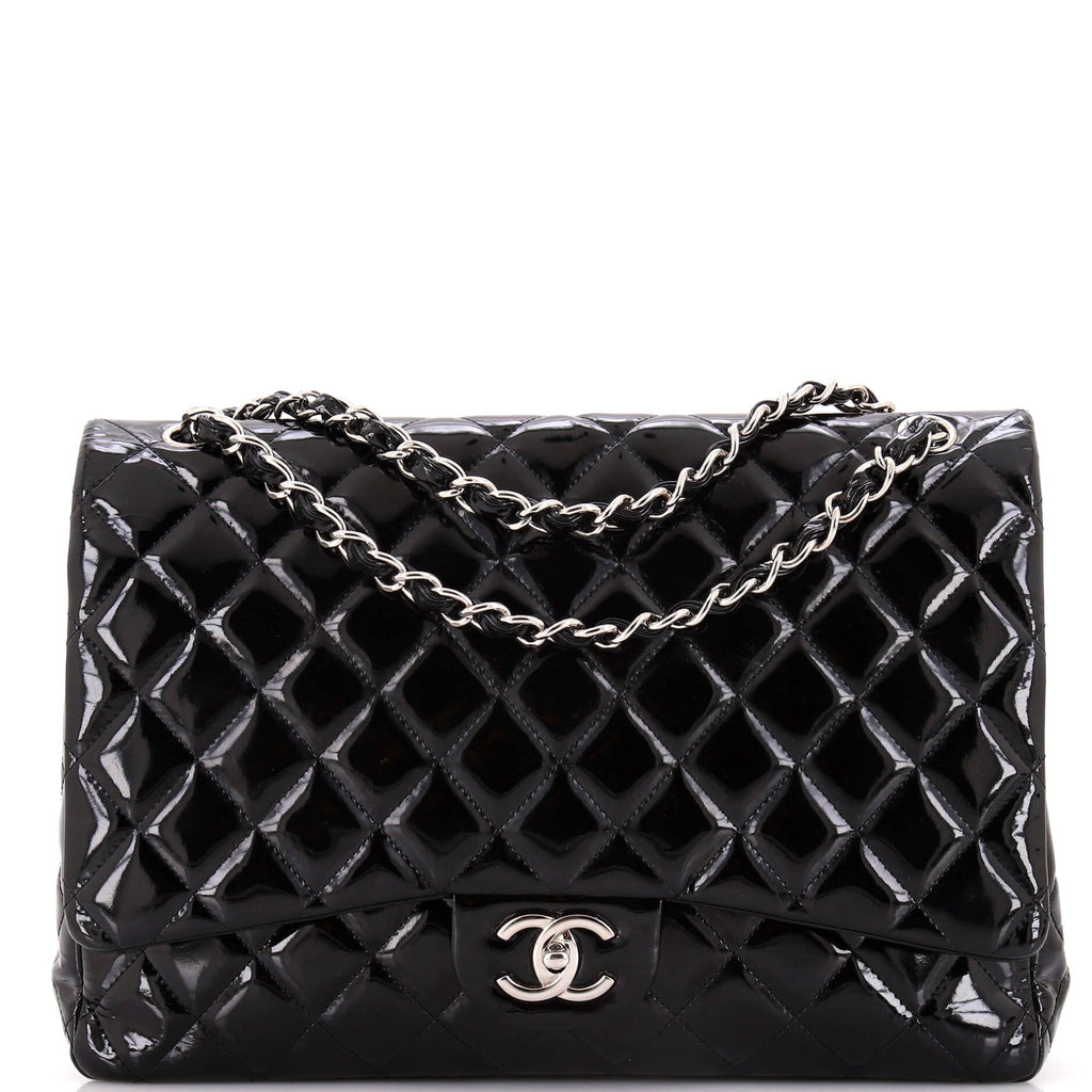 Classic Double Flap Bag Quilted Patent Maxi