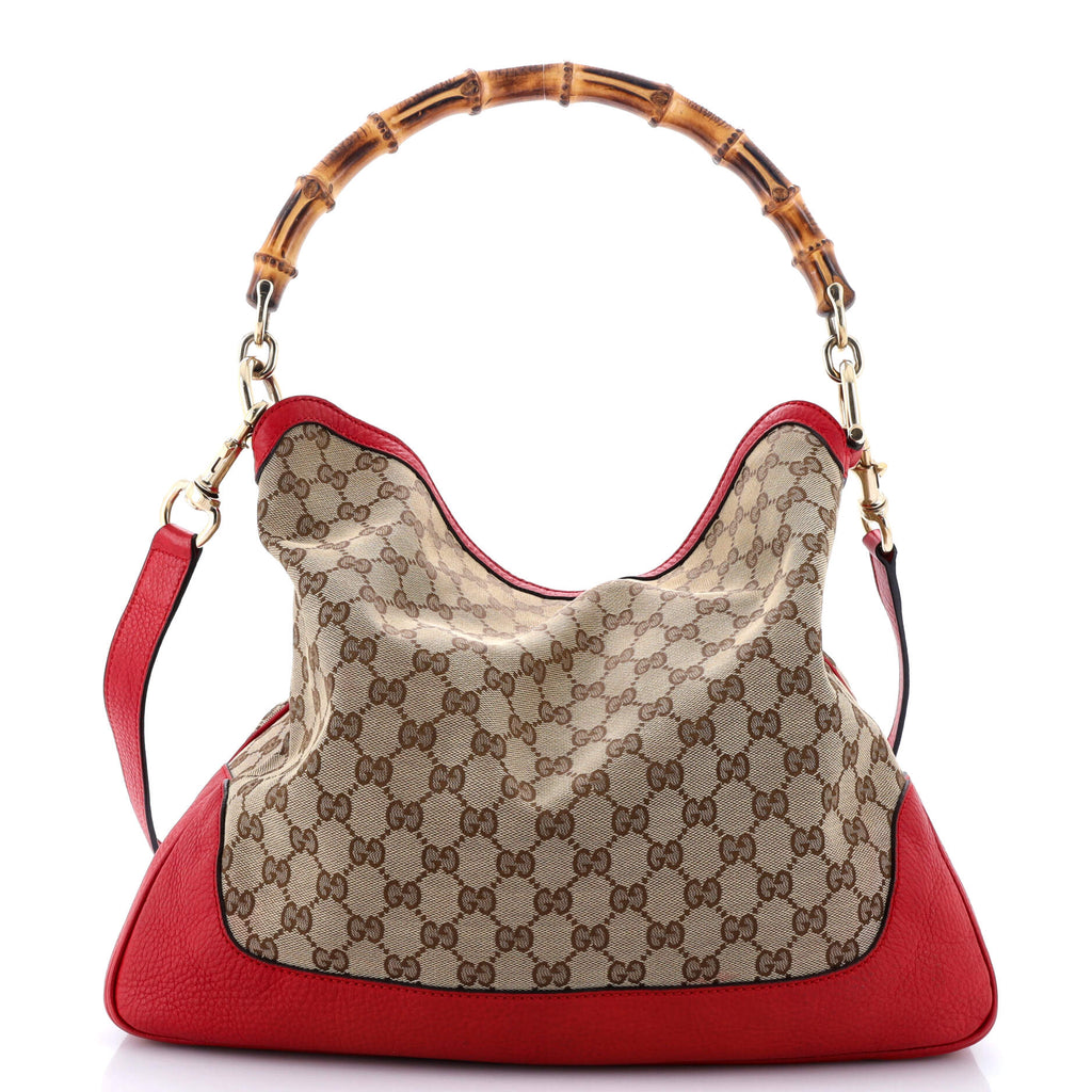 Diana Bamboo Shoulder Bag GG Canvas Medium