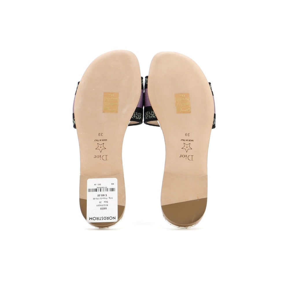 Women's Dway Flat Sandals Embroidered Canvas