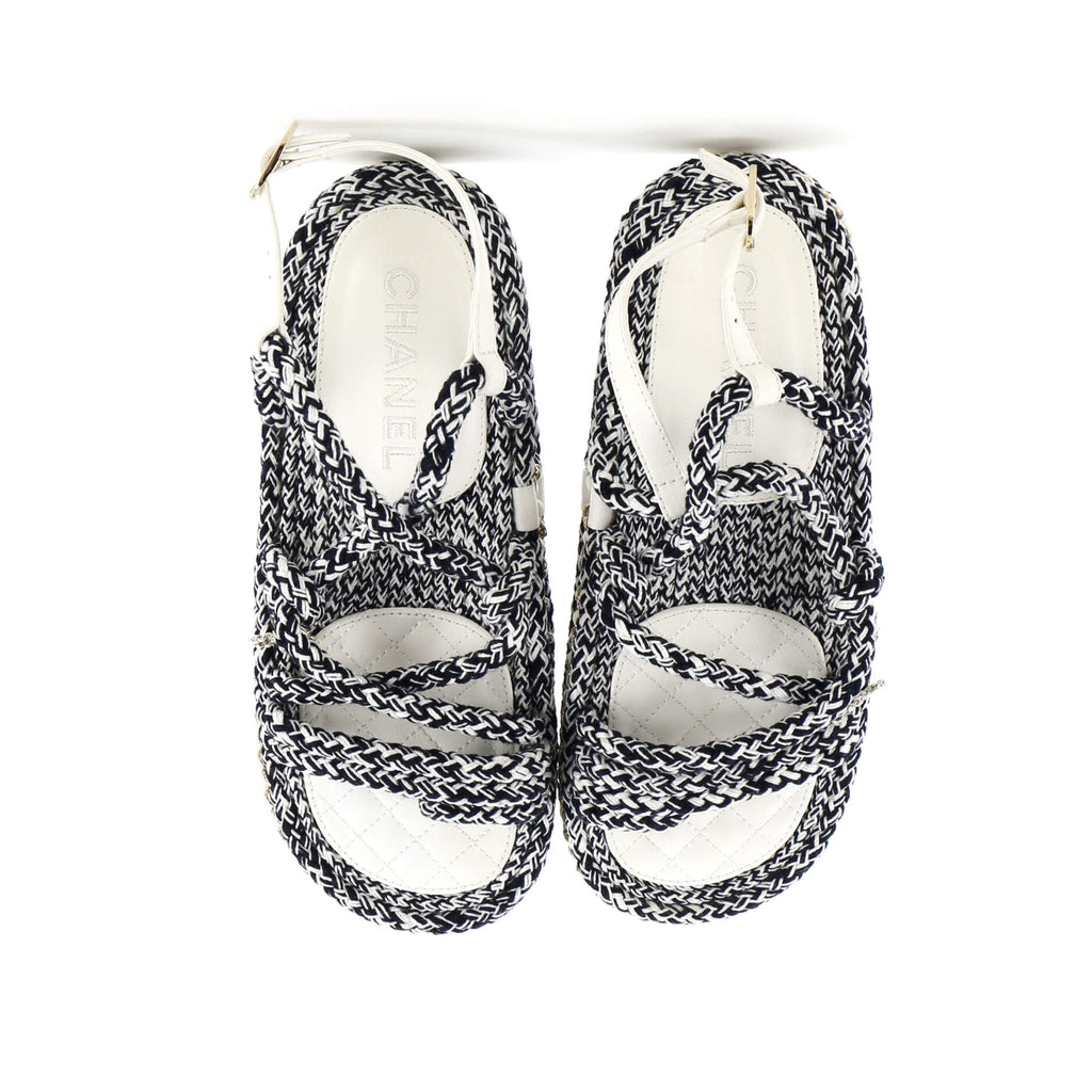 Women's CC Chain Sandals Braided Cord