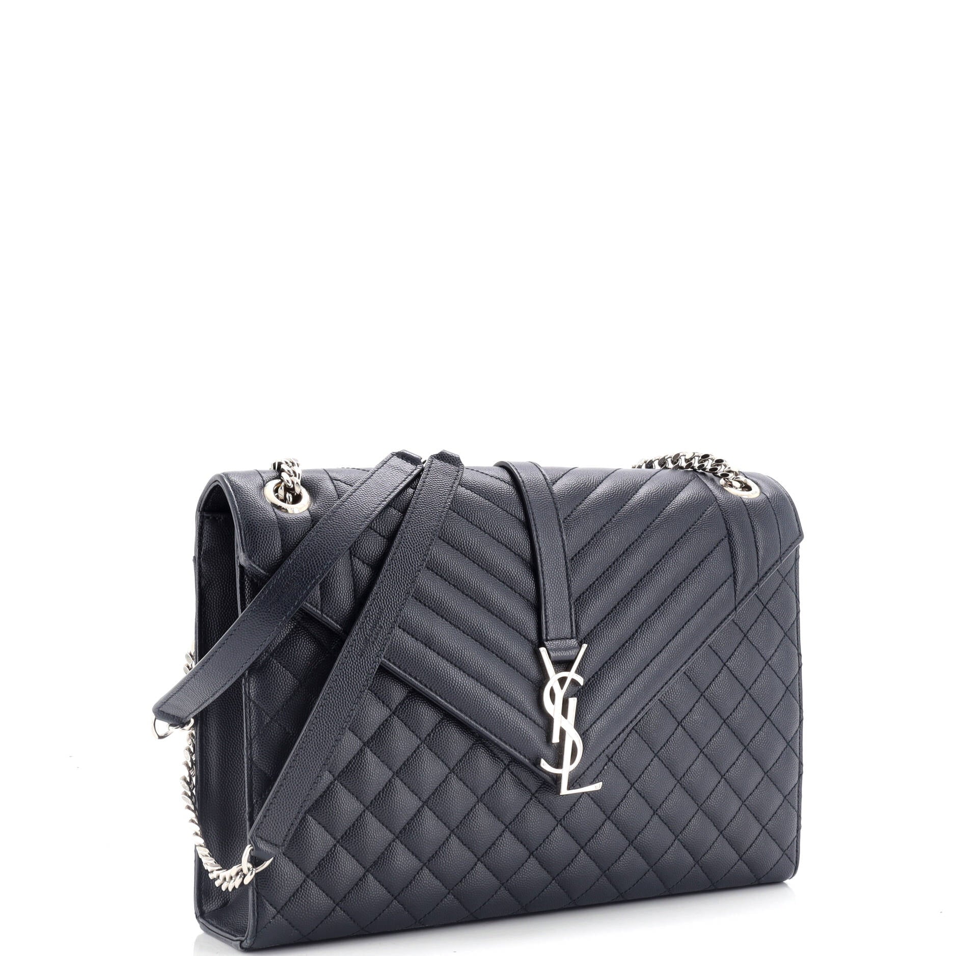 Classic Monogram Envelope Satchel Mixed Matelasse Leather Medium
