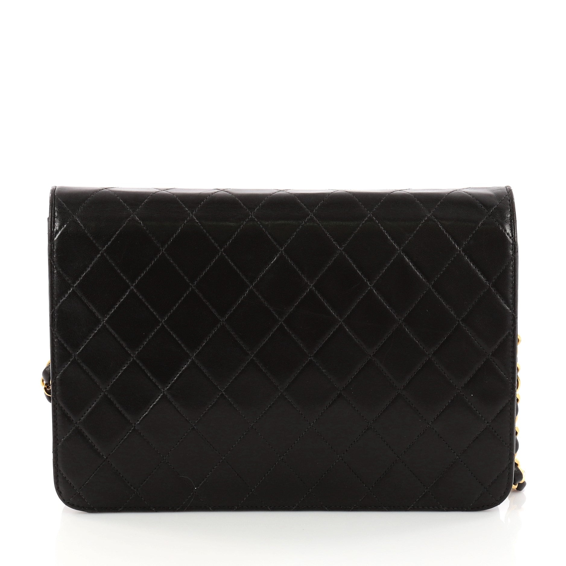 Vintage Clutch with Chain Quilted Leather Medium