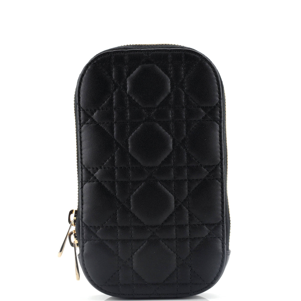 Lady Dior Phone Holder on Chain Cannage Quilt Lambskin