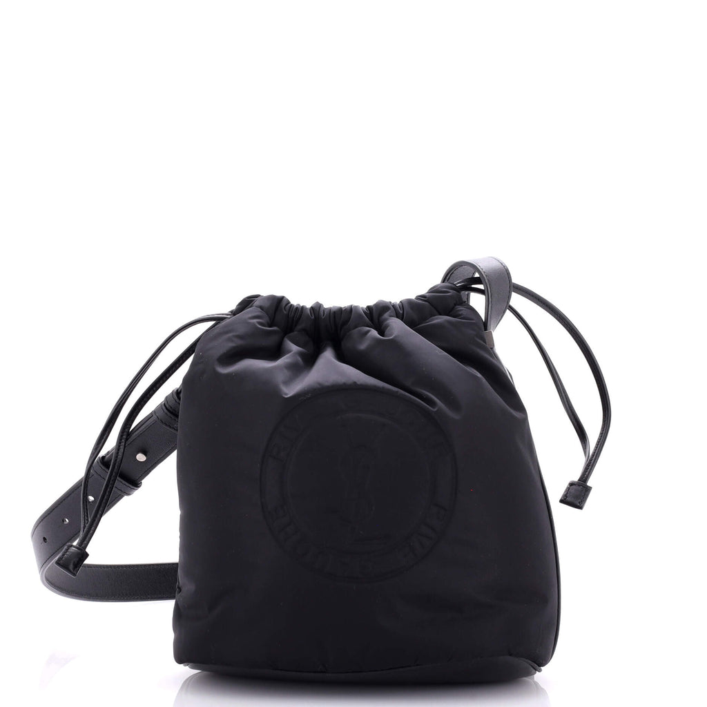 Rive Gauche Drawstring Bucket Bag Padded Nylon