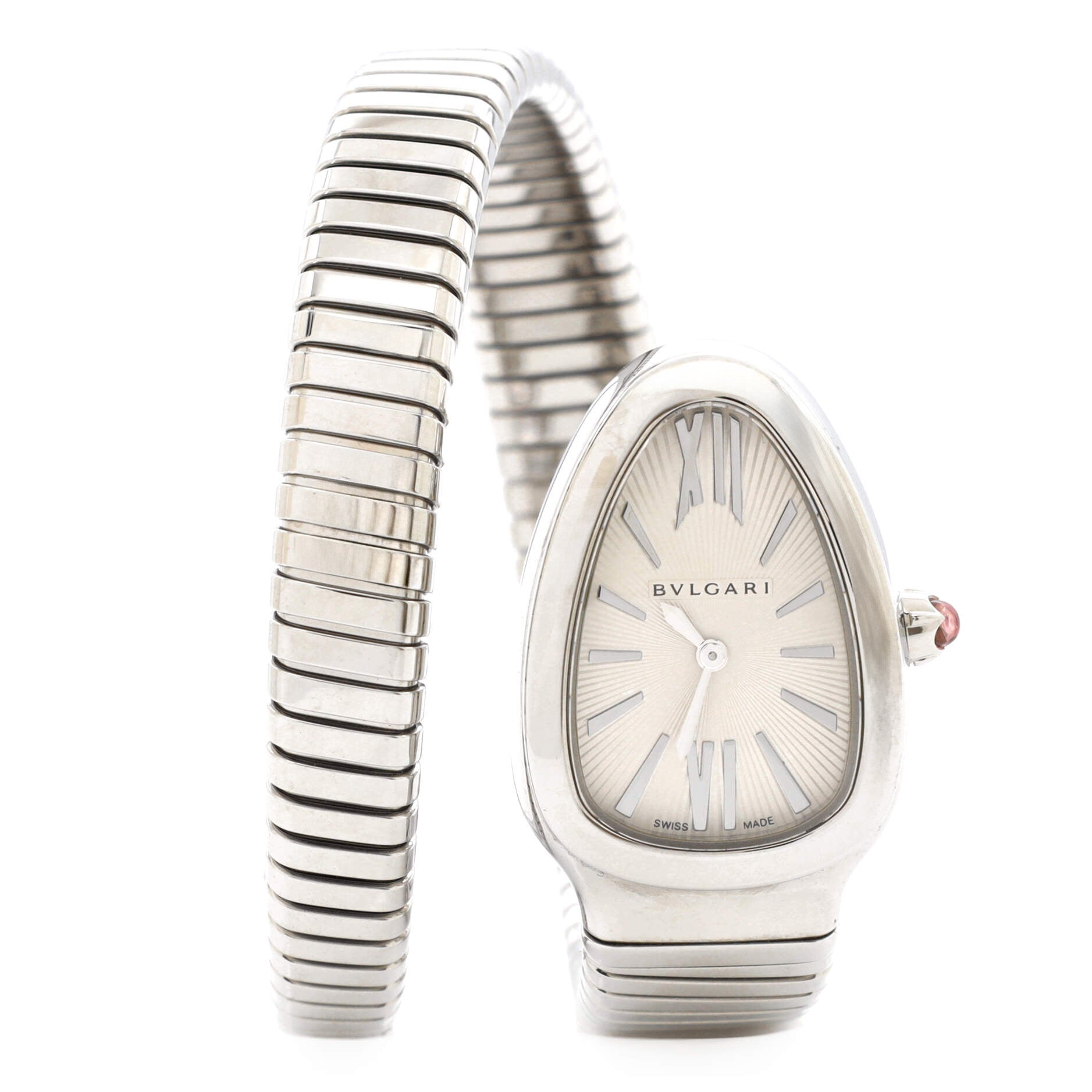 Serpenti Tubogas Single Spiral Quartz Watch Stainless Steel 23