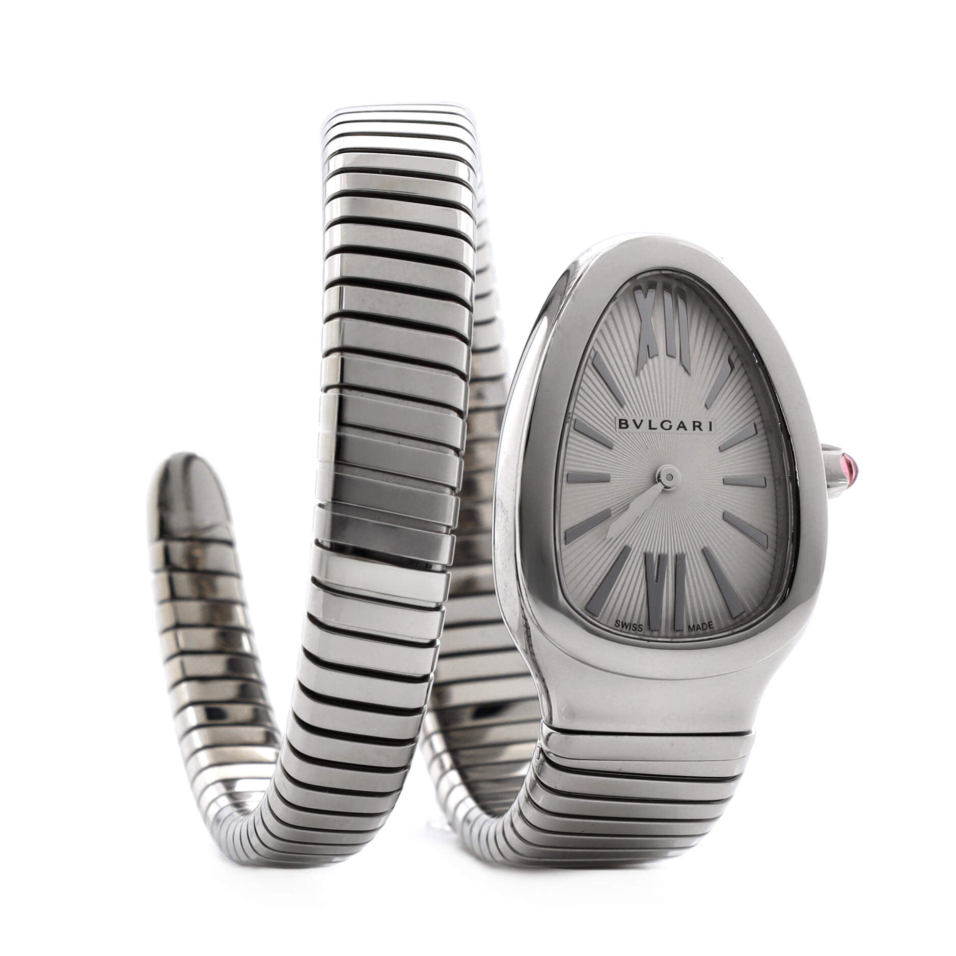 Serpenti Tubogas Single Spiral Quartz Watch Stainless Steel 23