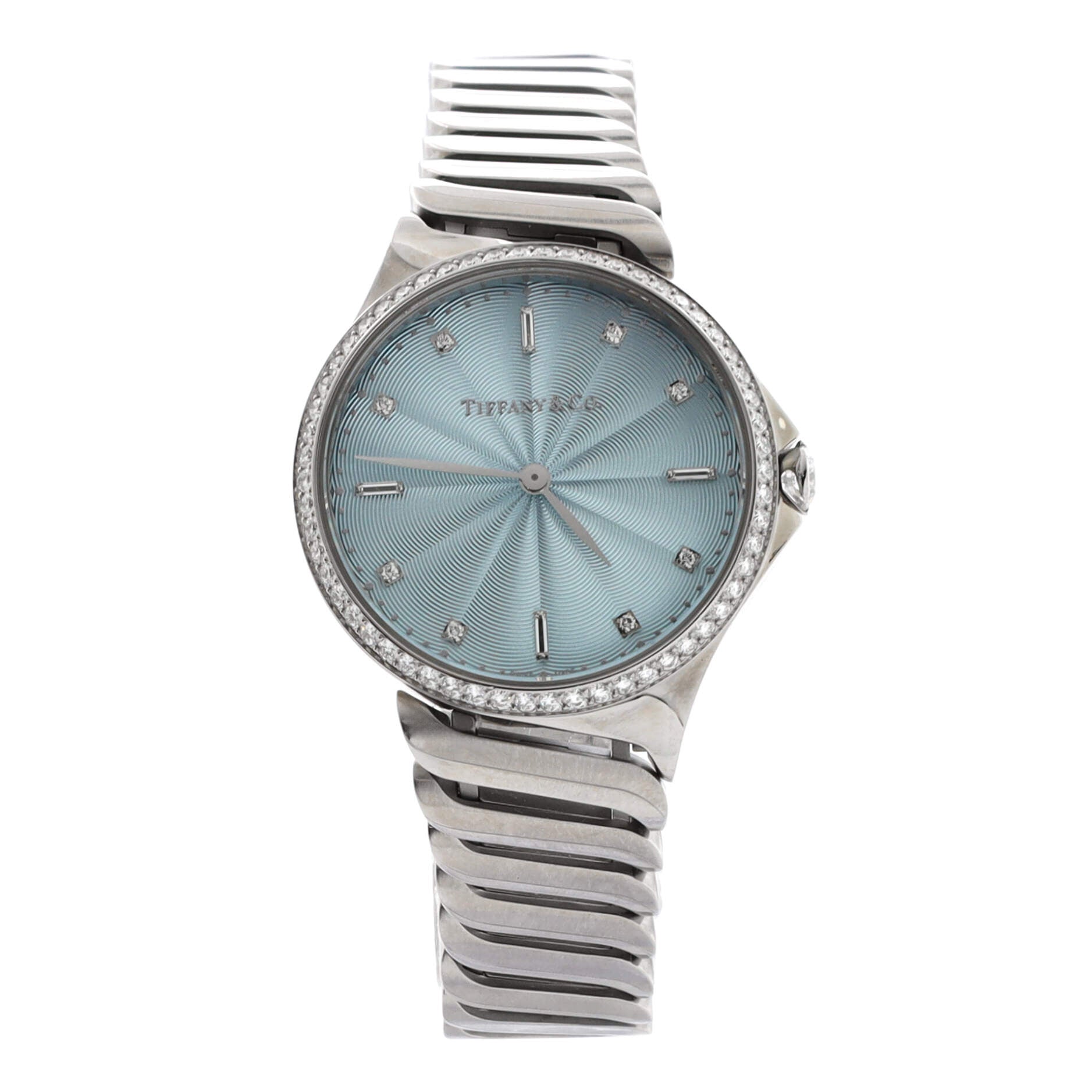 Metro 2-Hand Quartz Watch Stainless Steel with Diamond Bezel and Markers 28