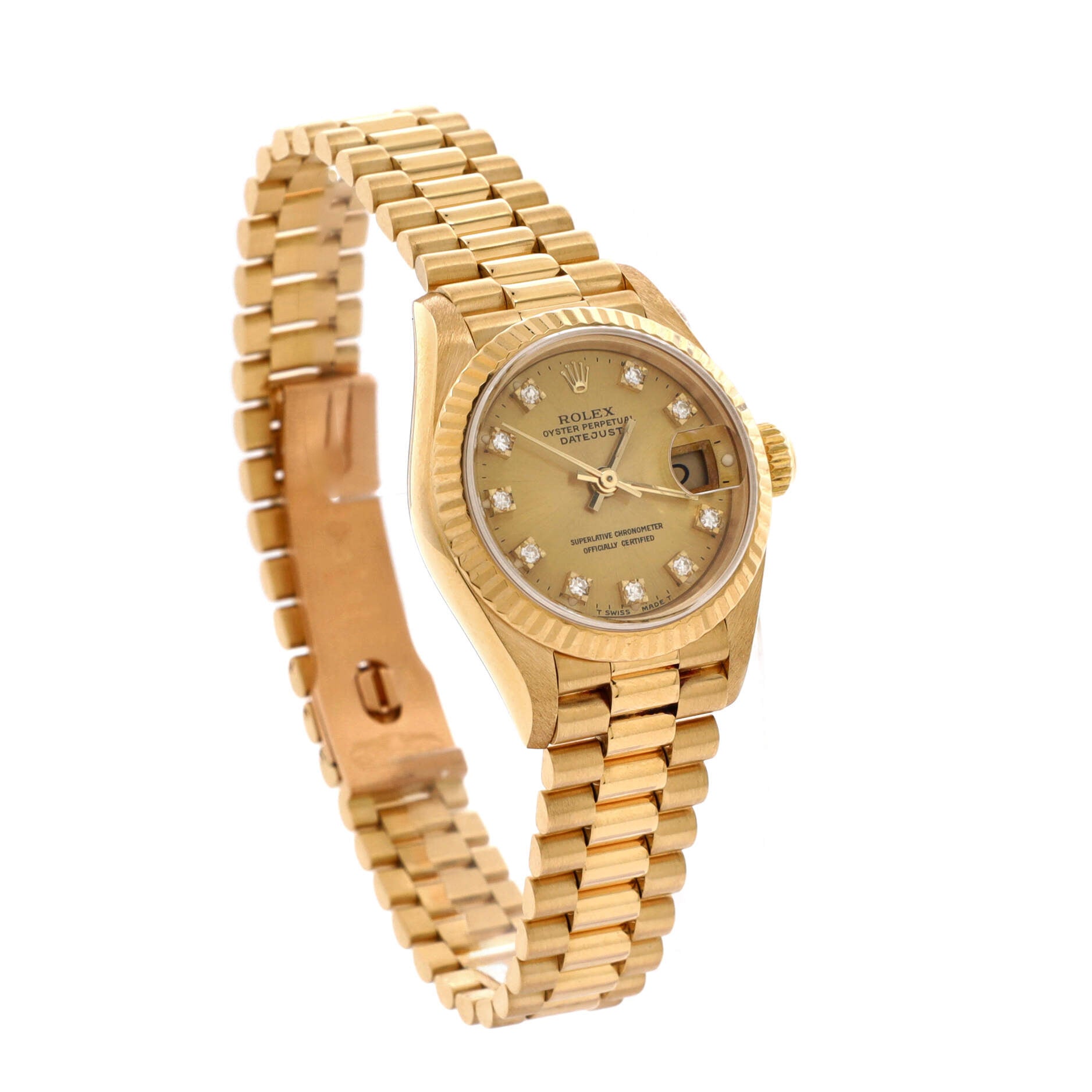 Oyster Perpetual Datejust Automatic Watch Yellow Gold with Diamond Markers 26