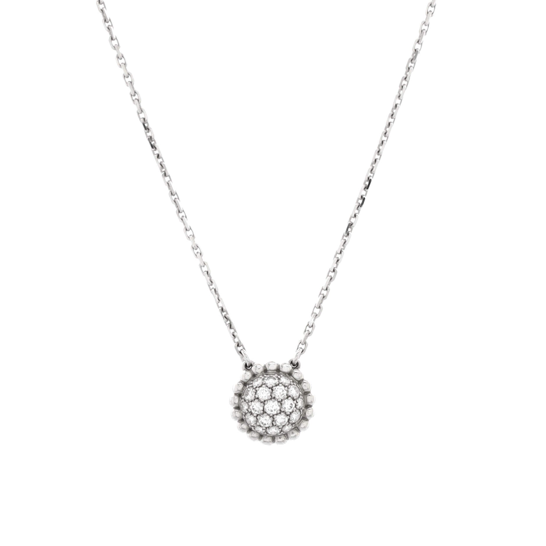 Perlee Pendant Necklace 18K White Gold and Diamonds