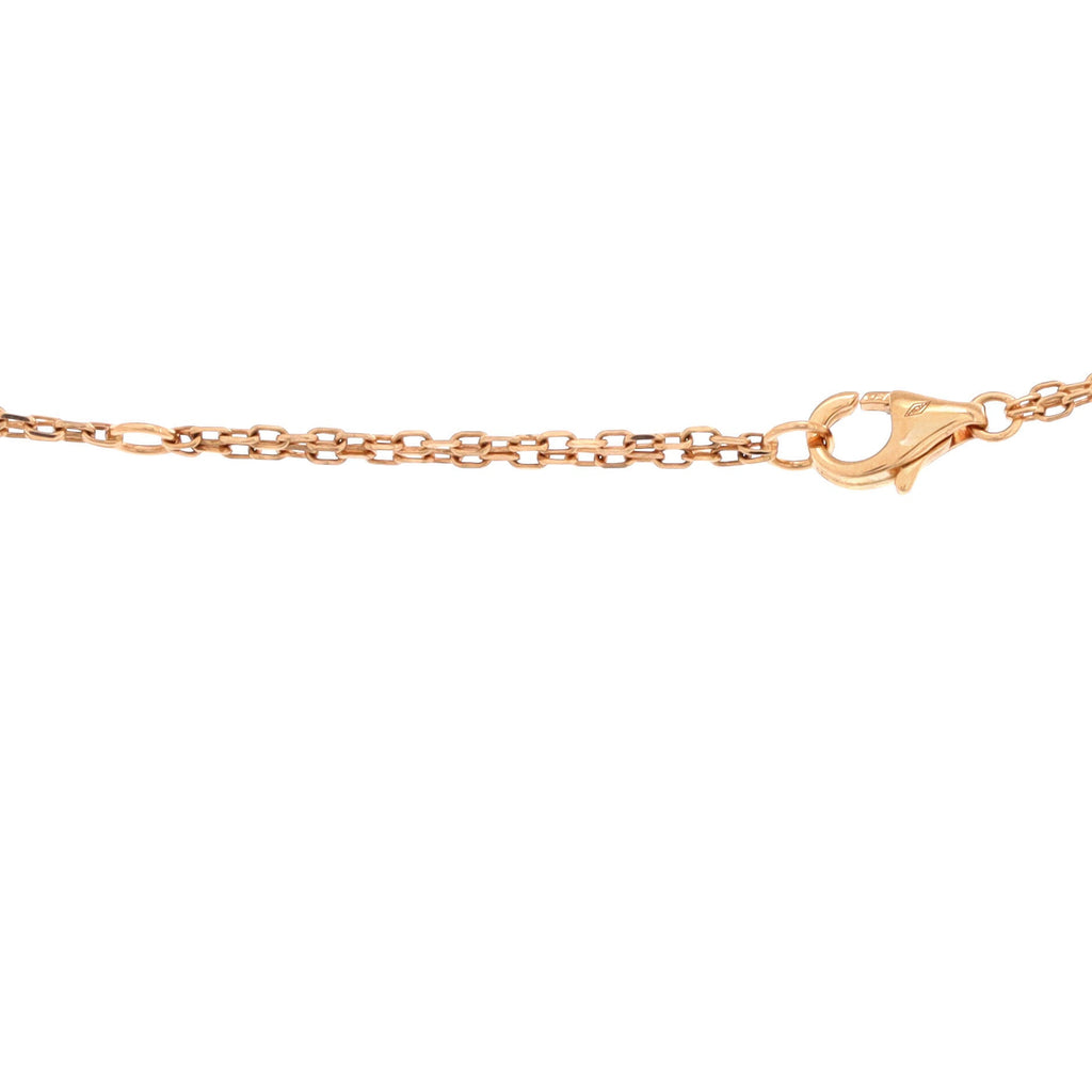 2 Diamonds Love Pendant Necklace 18K Rose Gold with Pink Sapphire and Diamond