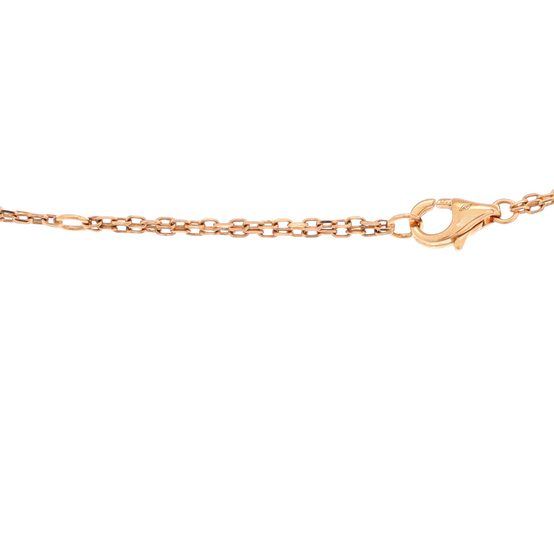2 Diamonds Love Pendant Necklace 18K Rose Gold with Pink Sapphire and Diamond