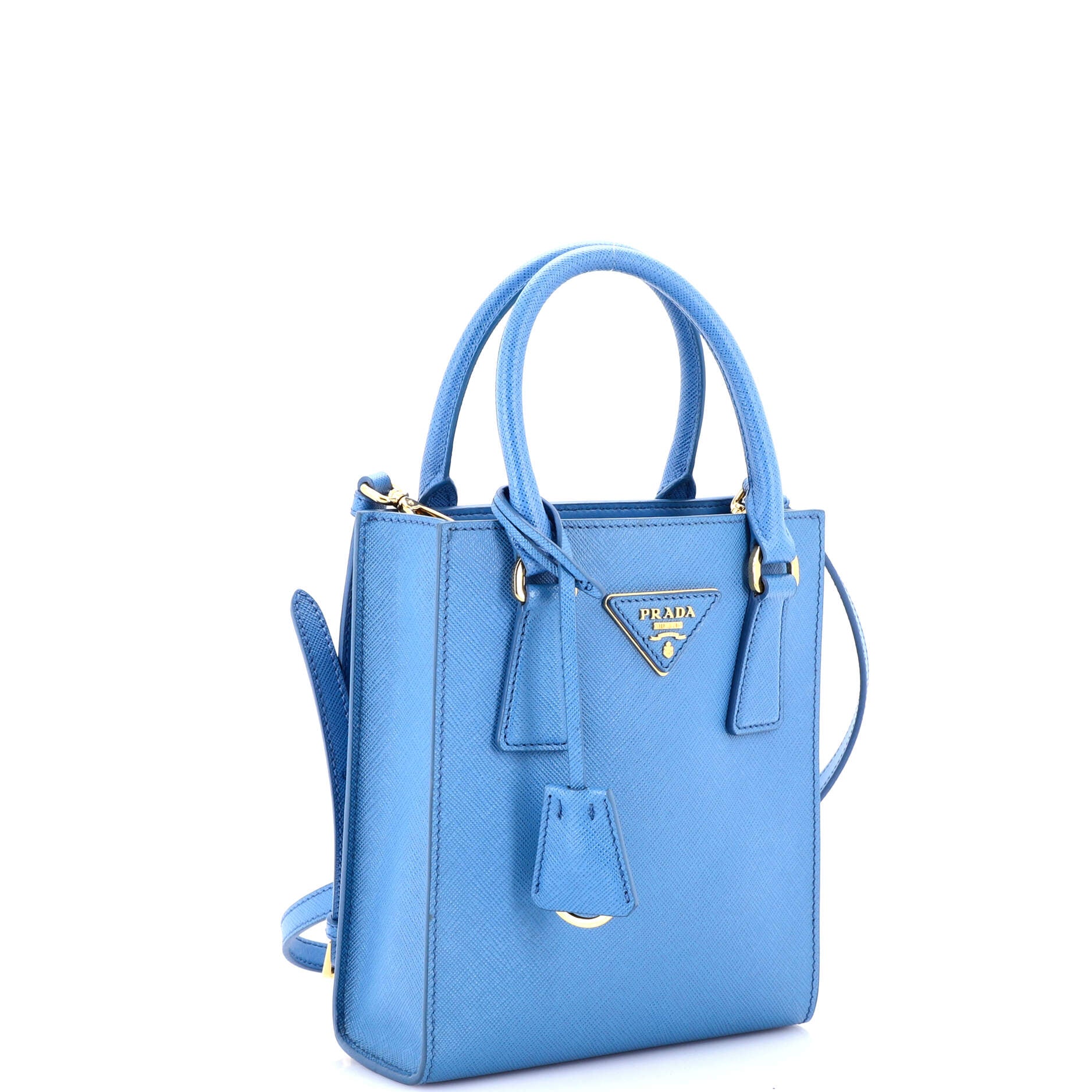 Lux Convertible Shopper Tote Saffiano Leather Mini