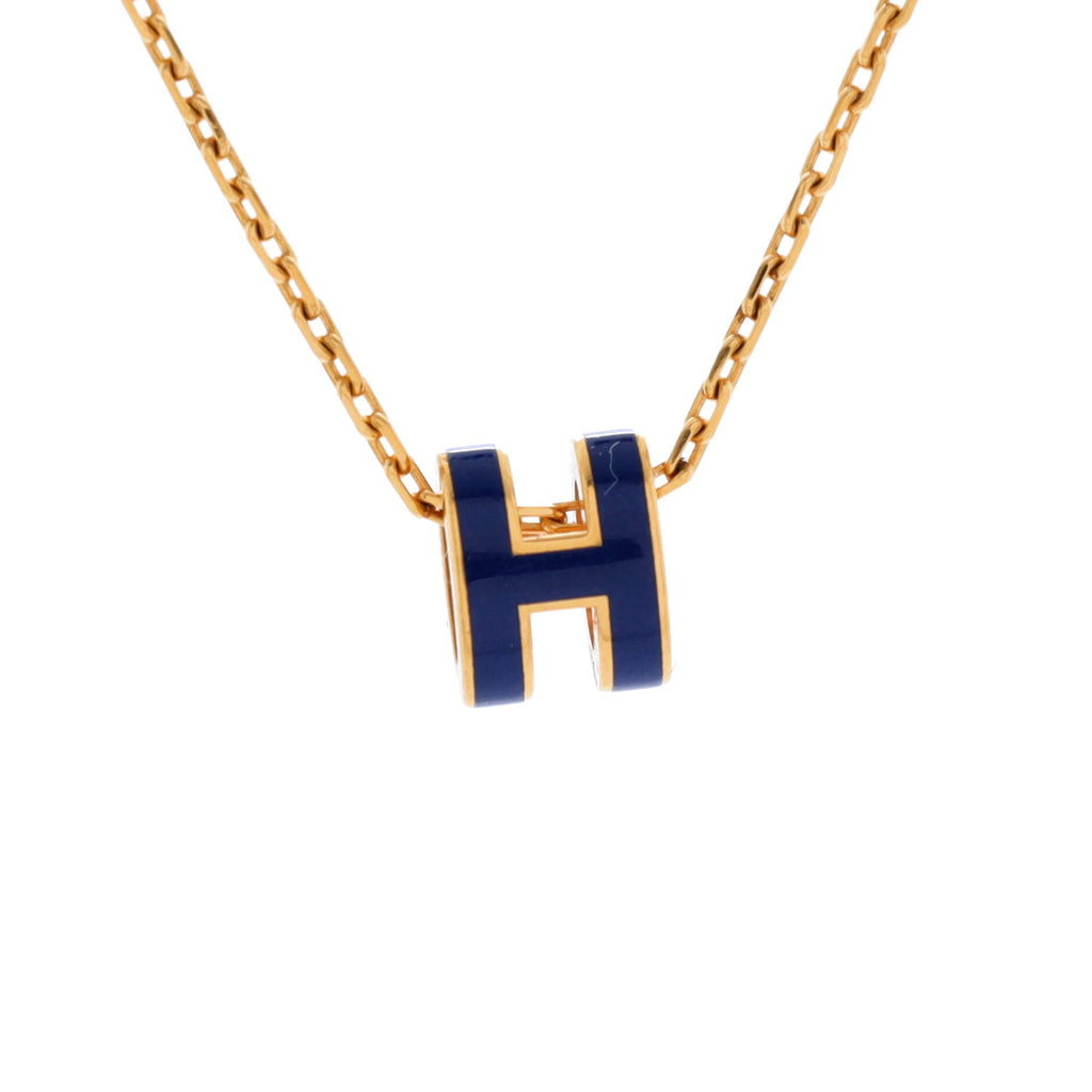 Pop H Pendant Chain Necklace Metal and Enamel