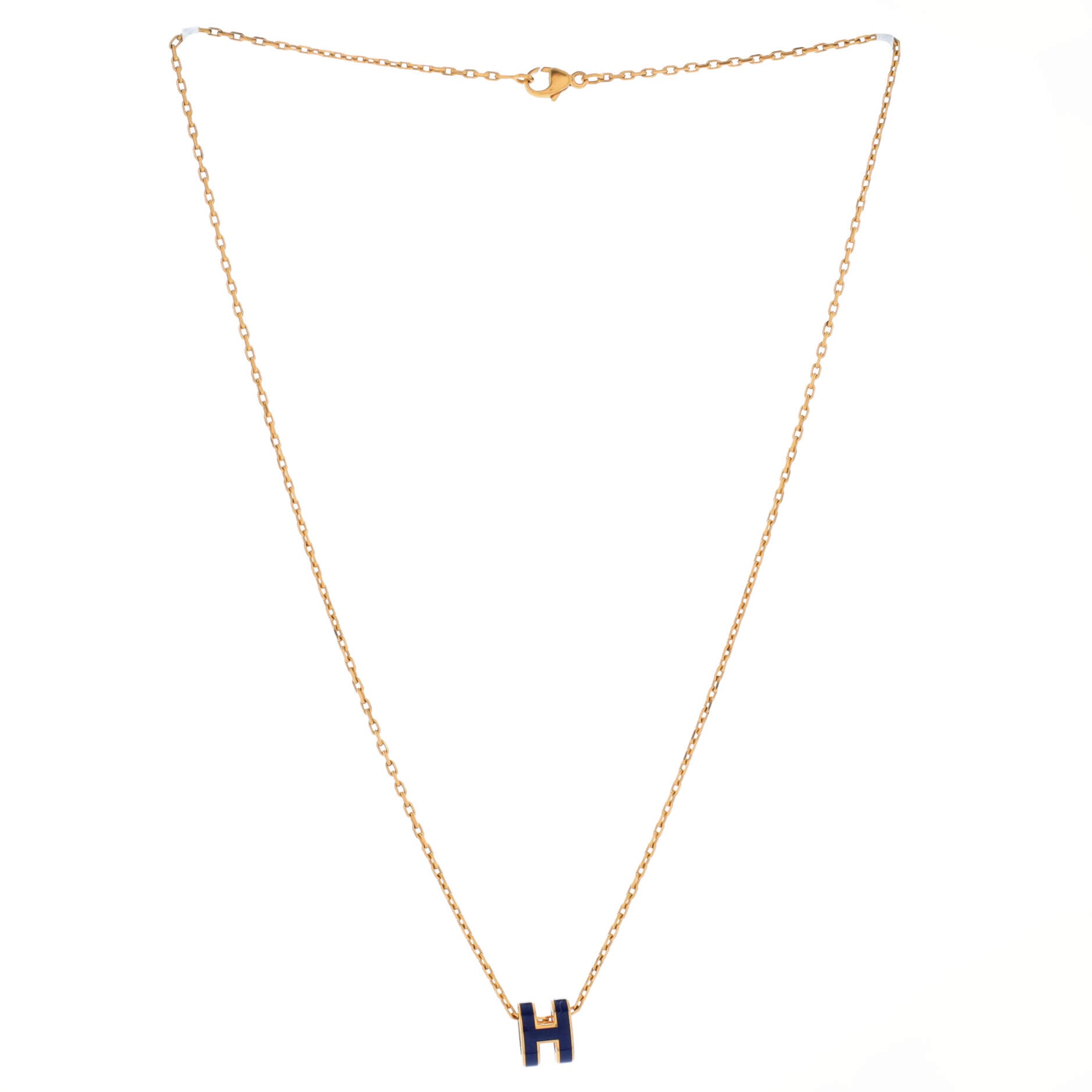 Pop H Pendant Chain Necklace Metal and Enamel