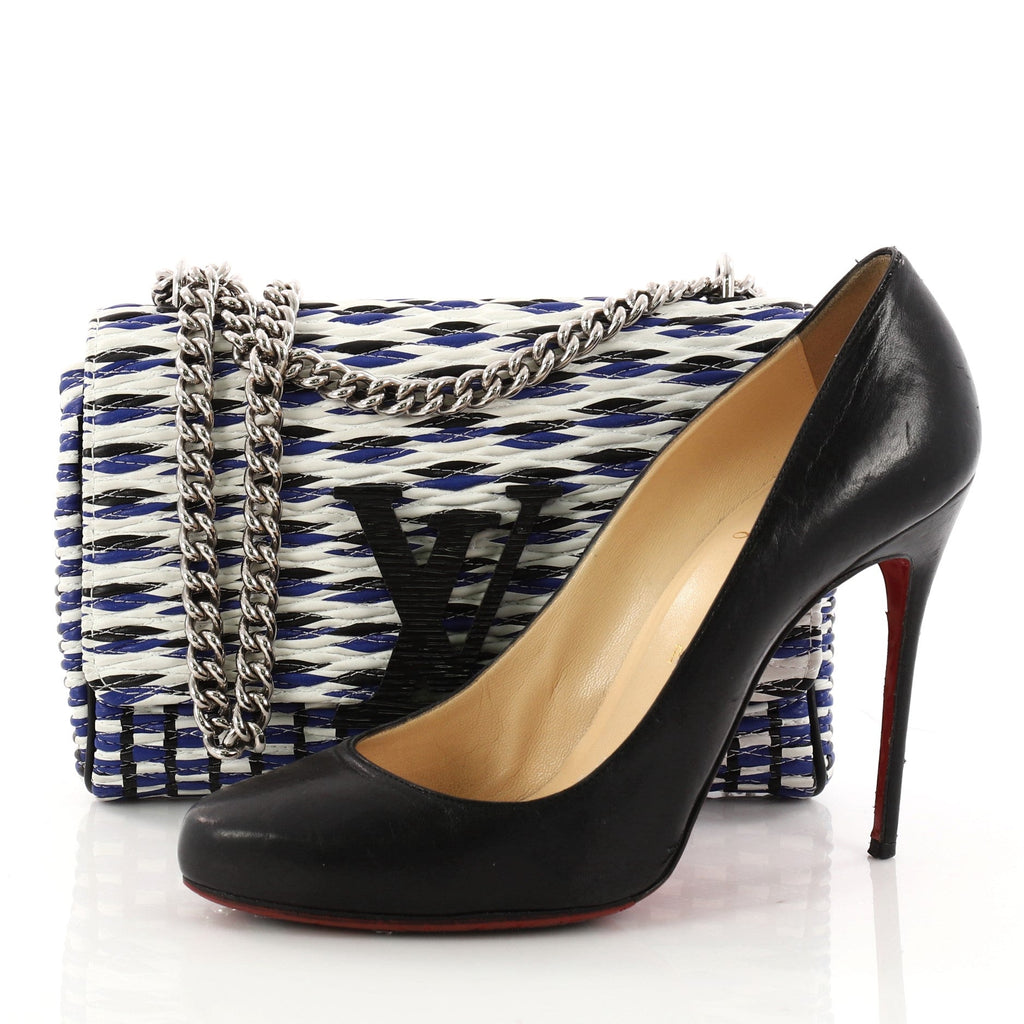 Chain Louise Smoke Clutch Quilted Leather