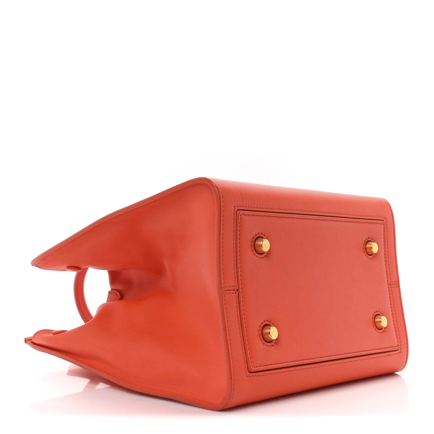 Calfskin Mini Tie Knot Tote Orange