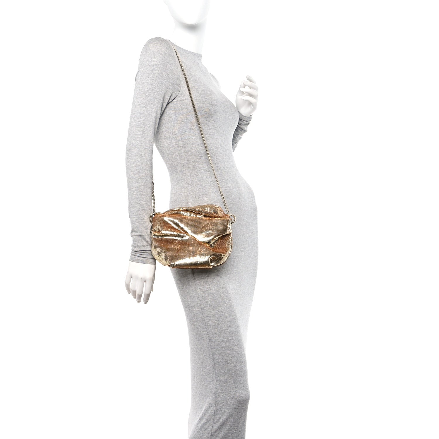 Satin Crystal Embellished Bonny Shoulder Bag Gold