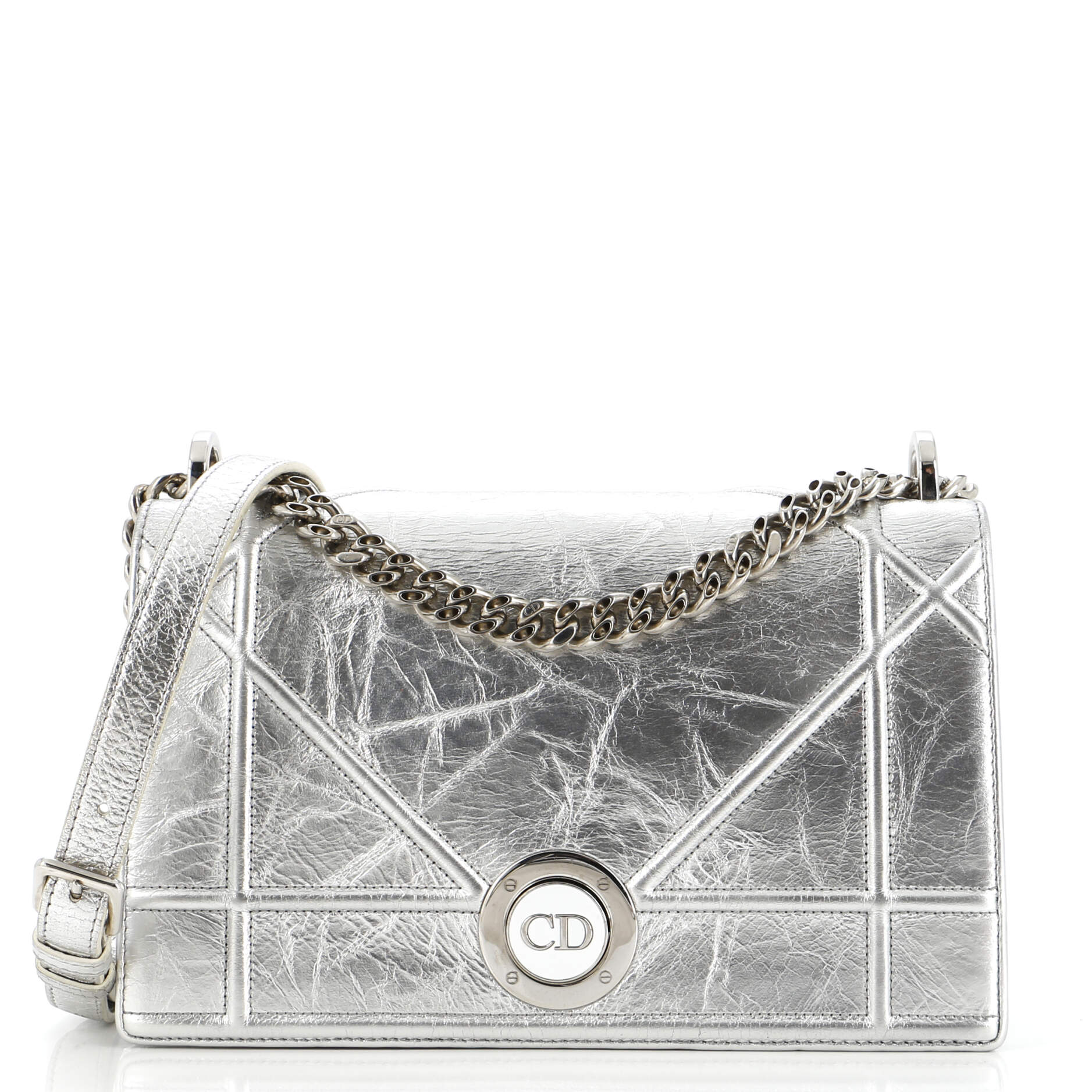 Diorama Clasp Flap Bag Crinkled Lambskin Small
