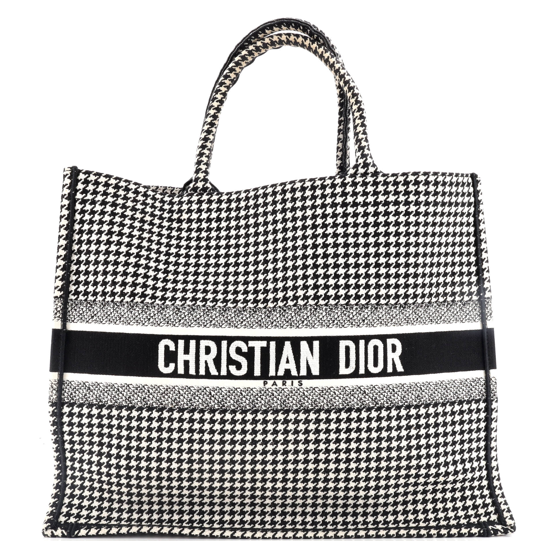 Book Tote Houndstooth Canvas Large