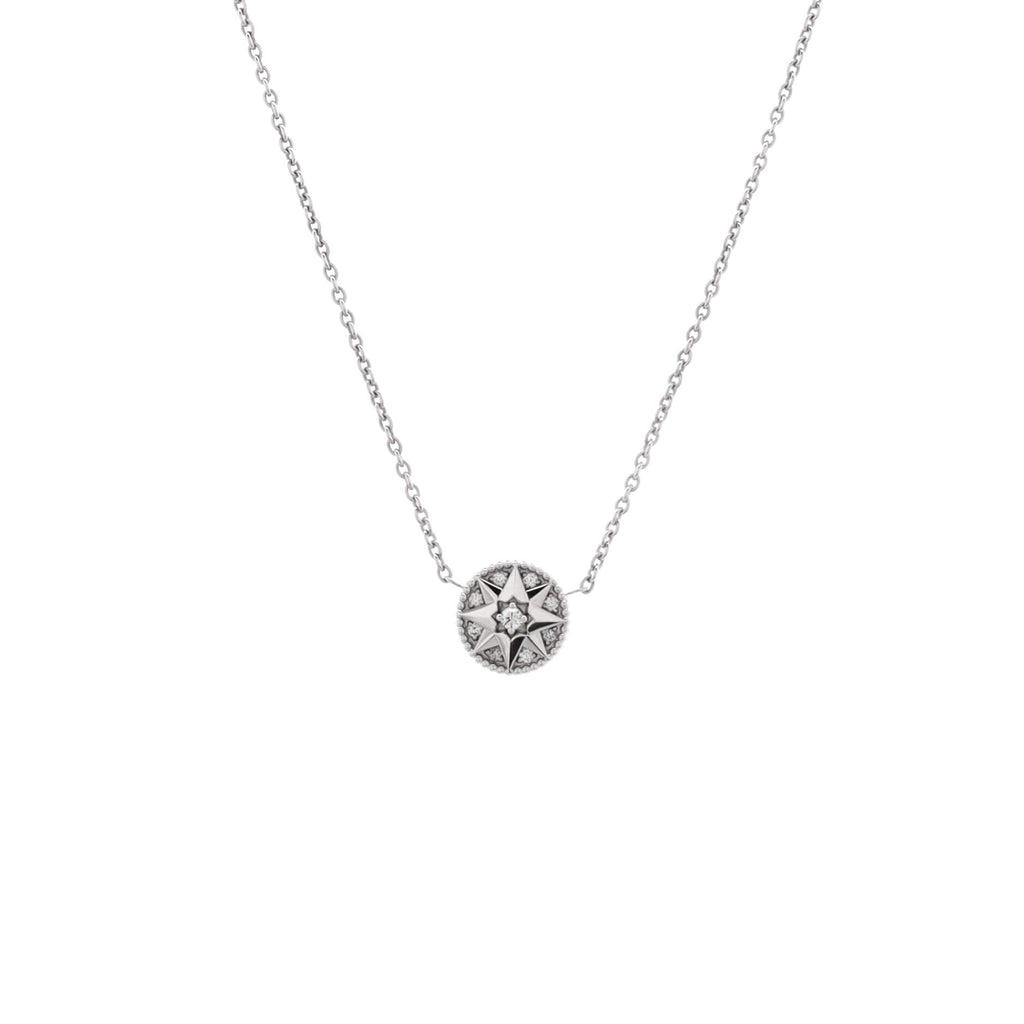 Rose des Vents Necklace 18K White Gold with Diamonds Small