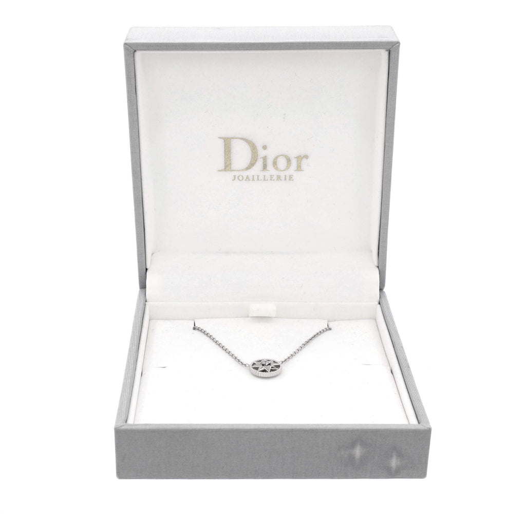 Rose des Vents Necklace 18K White Gold with Diamonds Small
