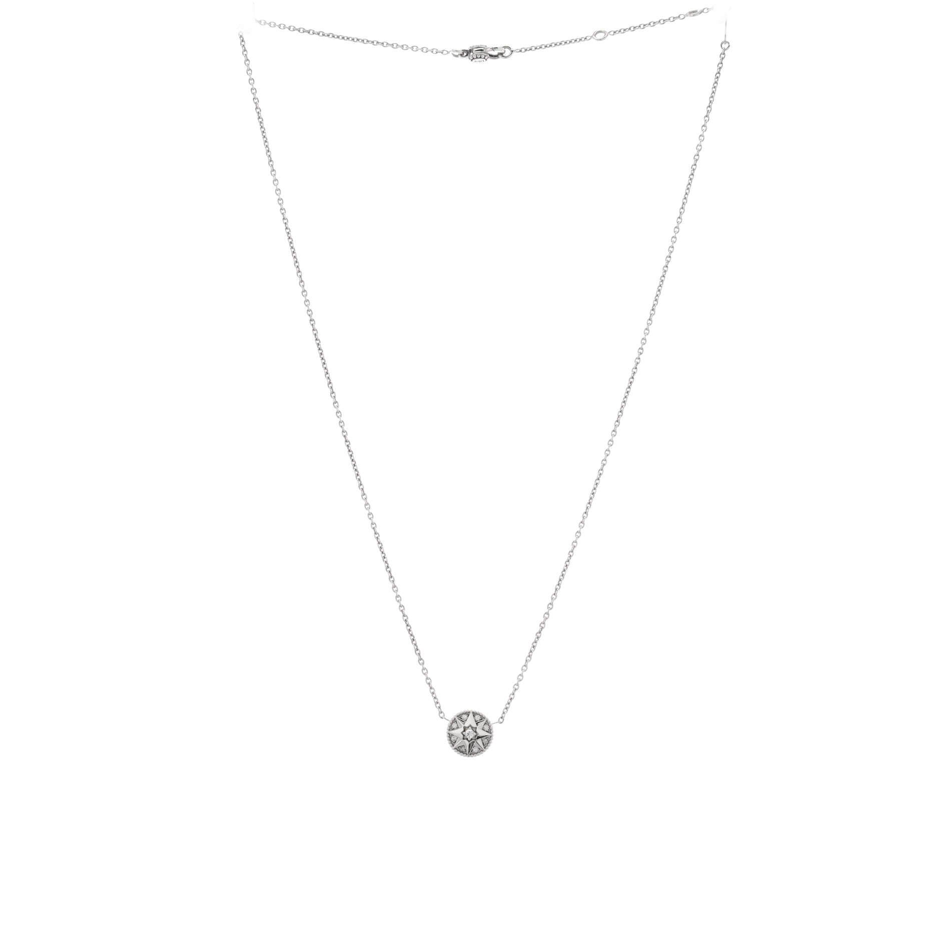Rose des Vents Necklace 18K White Gold with Diamonds Small