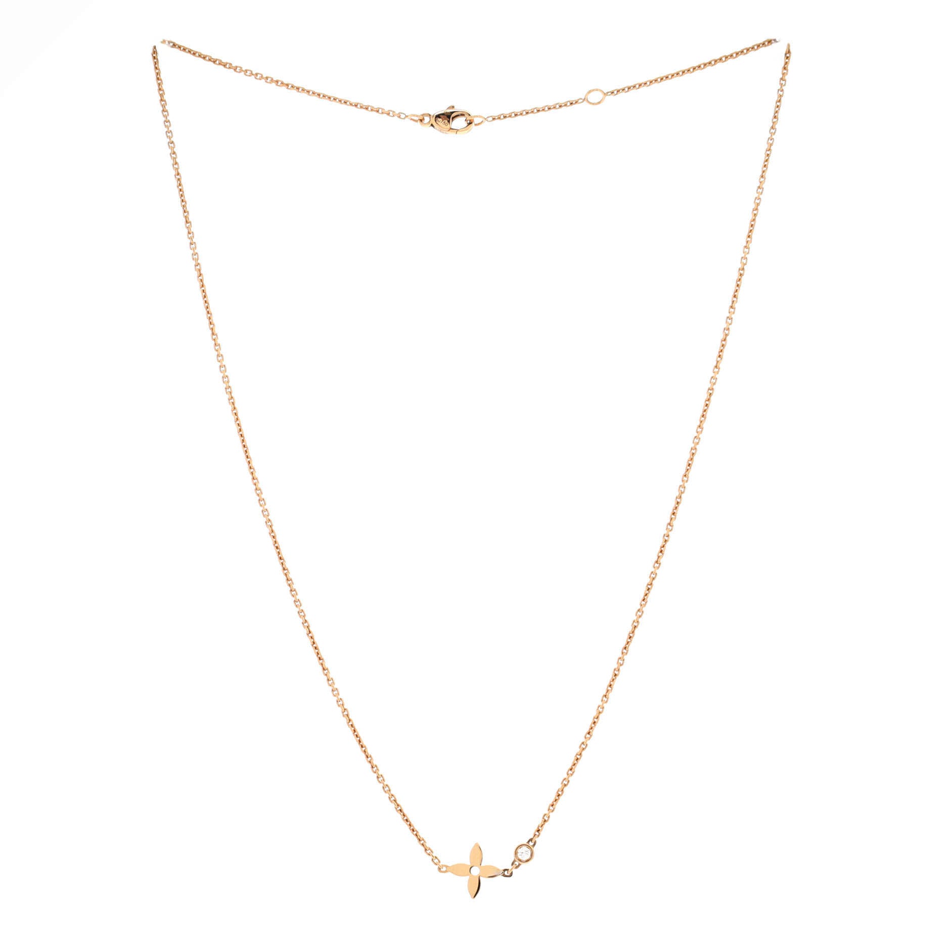 Monogram Idylle Necklace 18K Rose Gold with Diamond