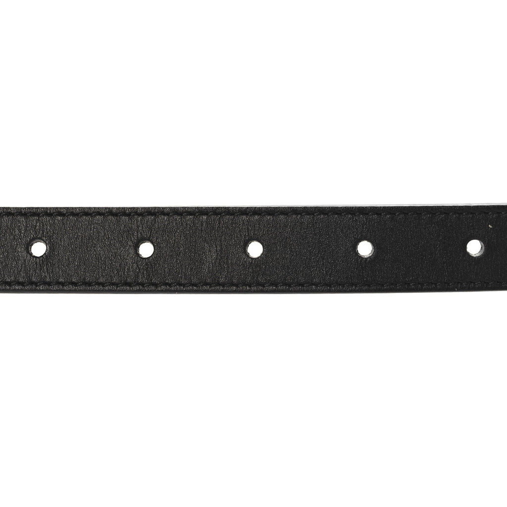 Calfskin Pearl Double G 20mm Belt 100 40 Black Cream